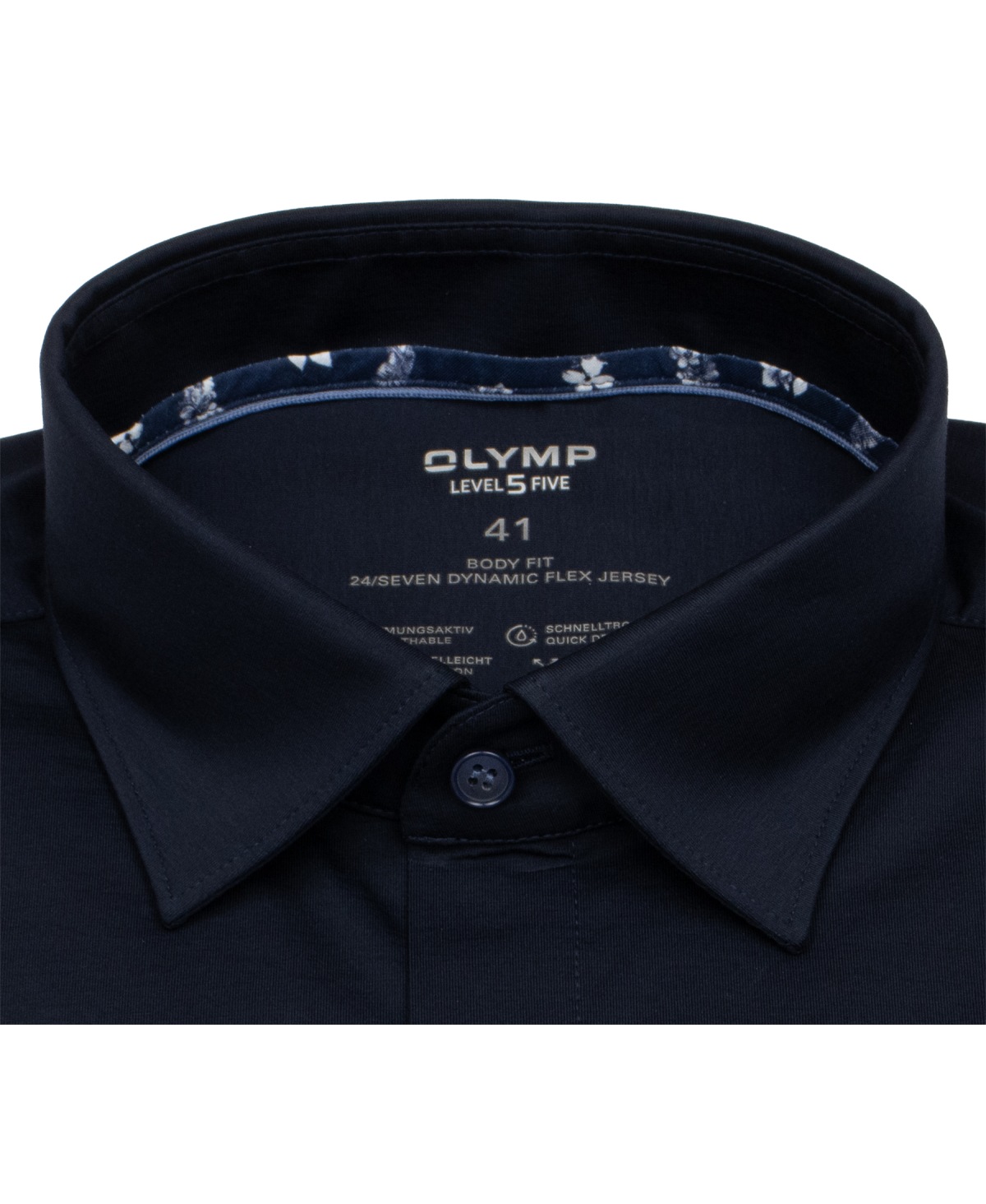 OLYMP Hemd - Level 5 Body Fit - 24/7 Flex Jersey - dunkelblau
