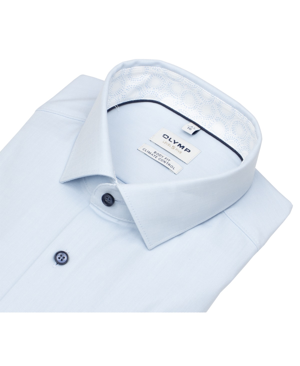 OLYMP Hemd - Level 5 Body Fit - Climate Control - Kontrastknöpfe - hellblau