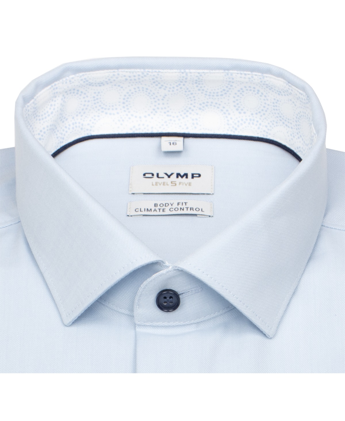 OLYMP Hemd - Level 5 Body Fit - Climate Control - Kontrastknöpfe - hellblau