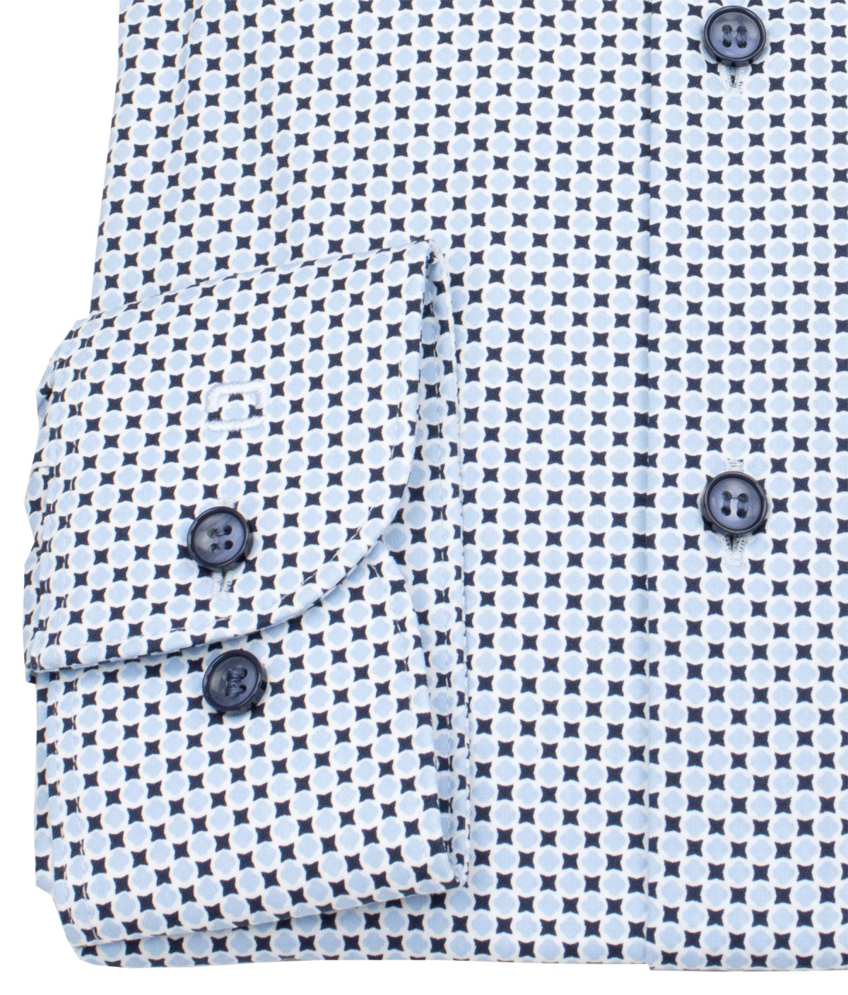 OLYMP Hemd - Level 5 Body Fit - Climate Control - Print - dunkelblau / hellblau