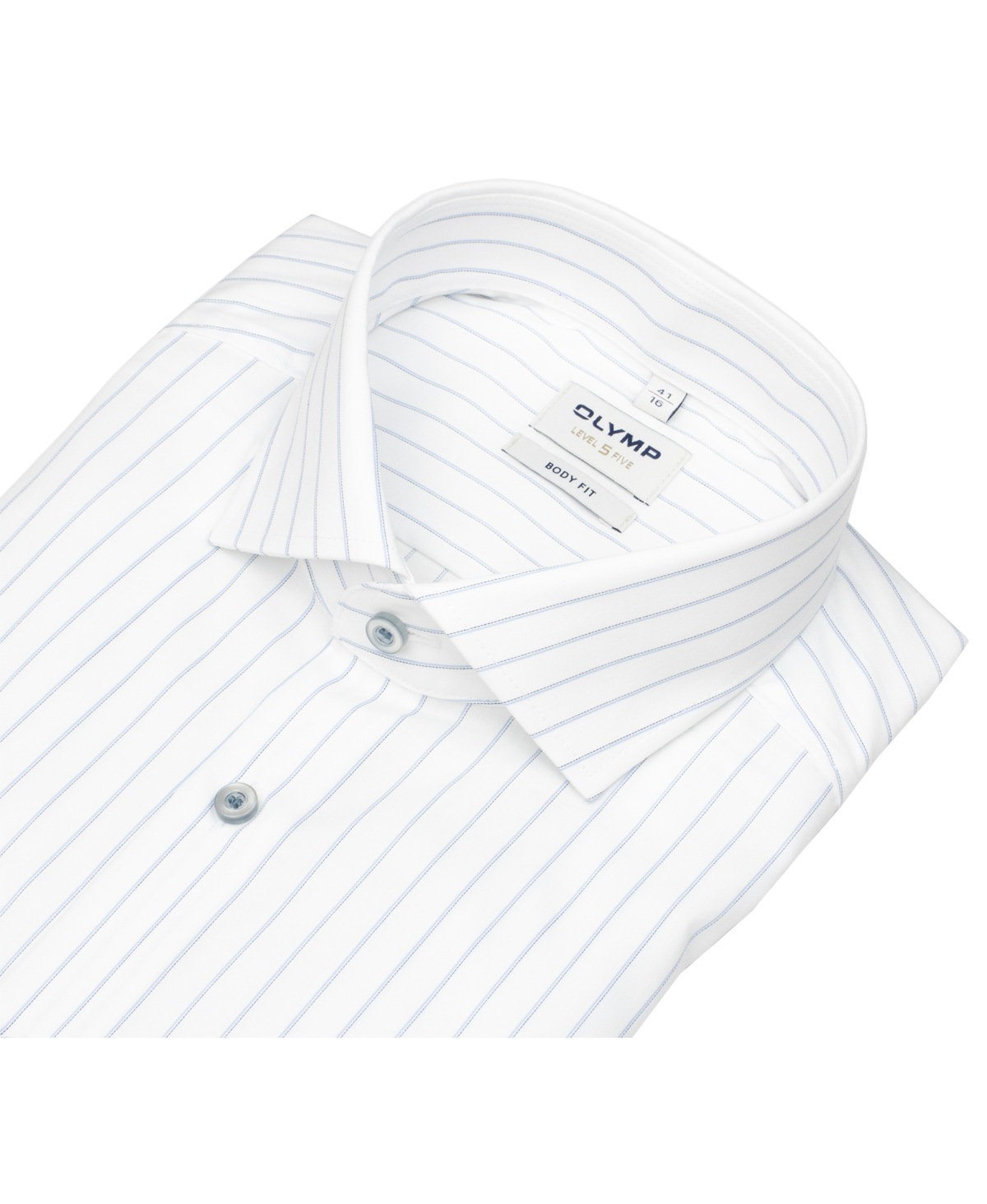 OLYMP Hemd - Level 5 Body Fit - feine Streifen - blau / weiß - extra langer 69cm Arm