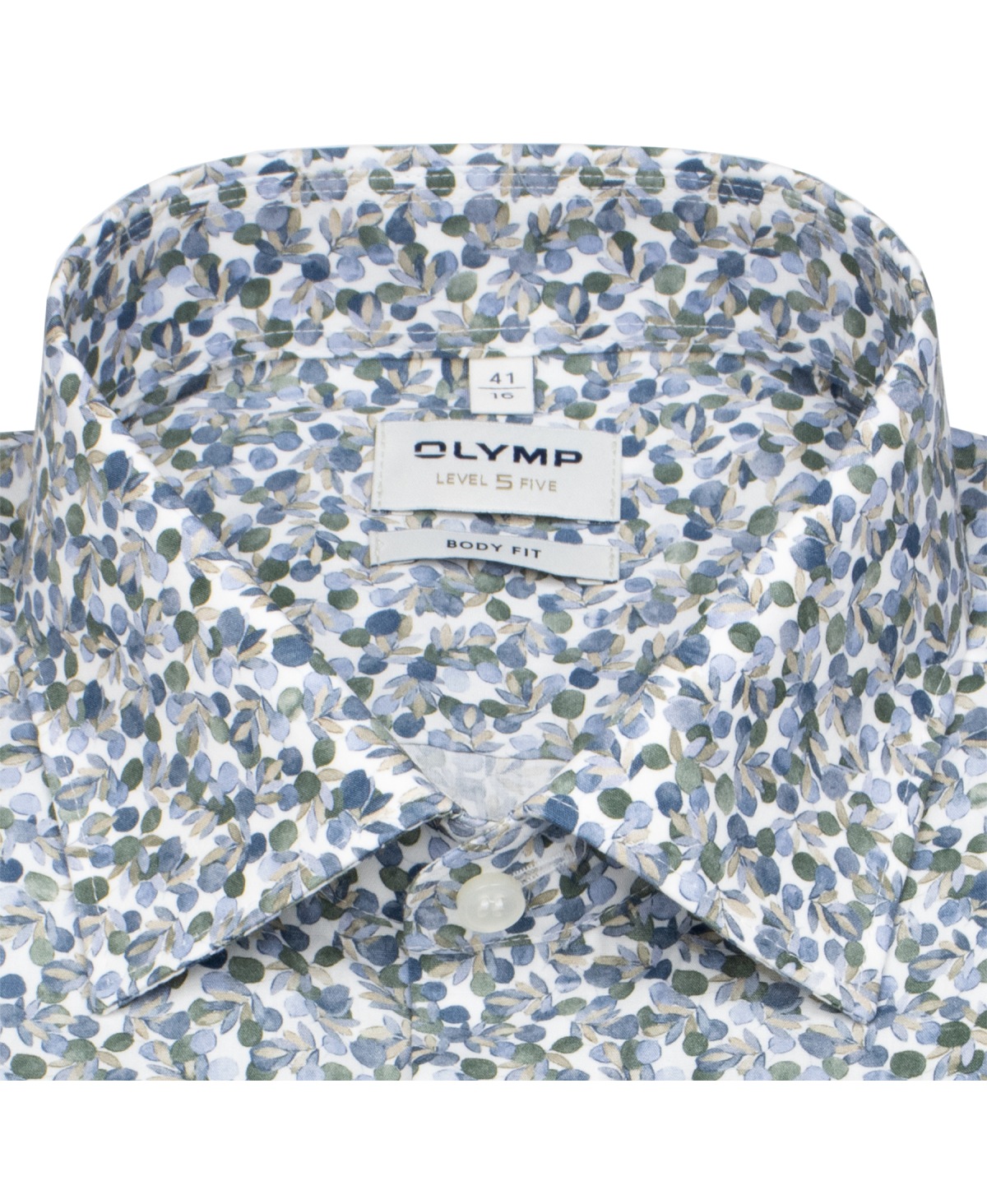 OLYMP Hemd - Level 5 Body Fit - florales Muster - extra langer 69cm Arm