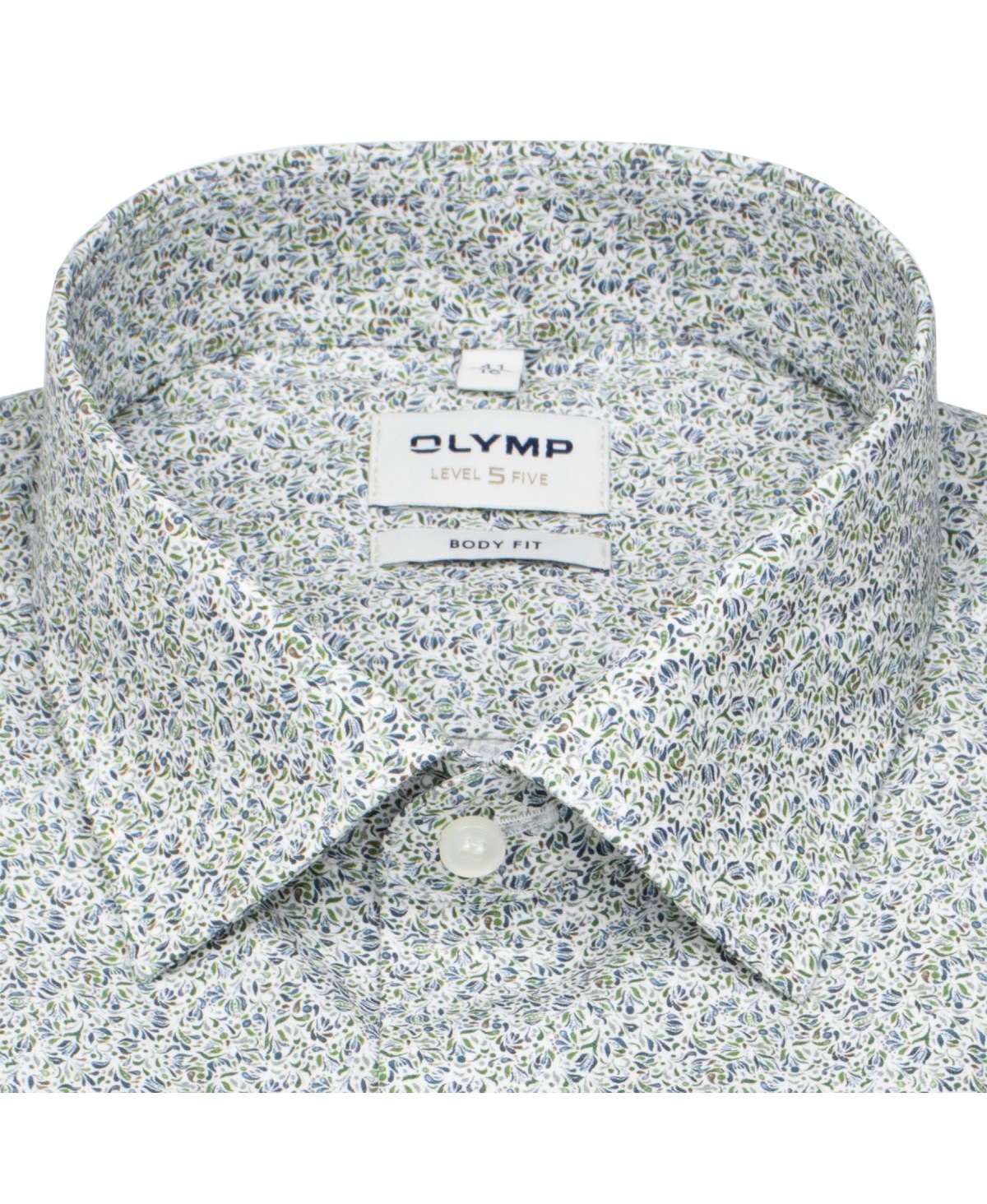 OLYMP Hemd - Level 5 Body Fit - florales Muster - extra langer 69cm Arm