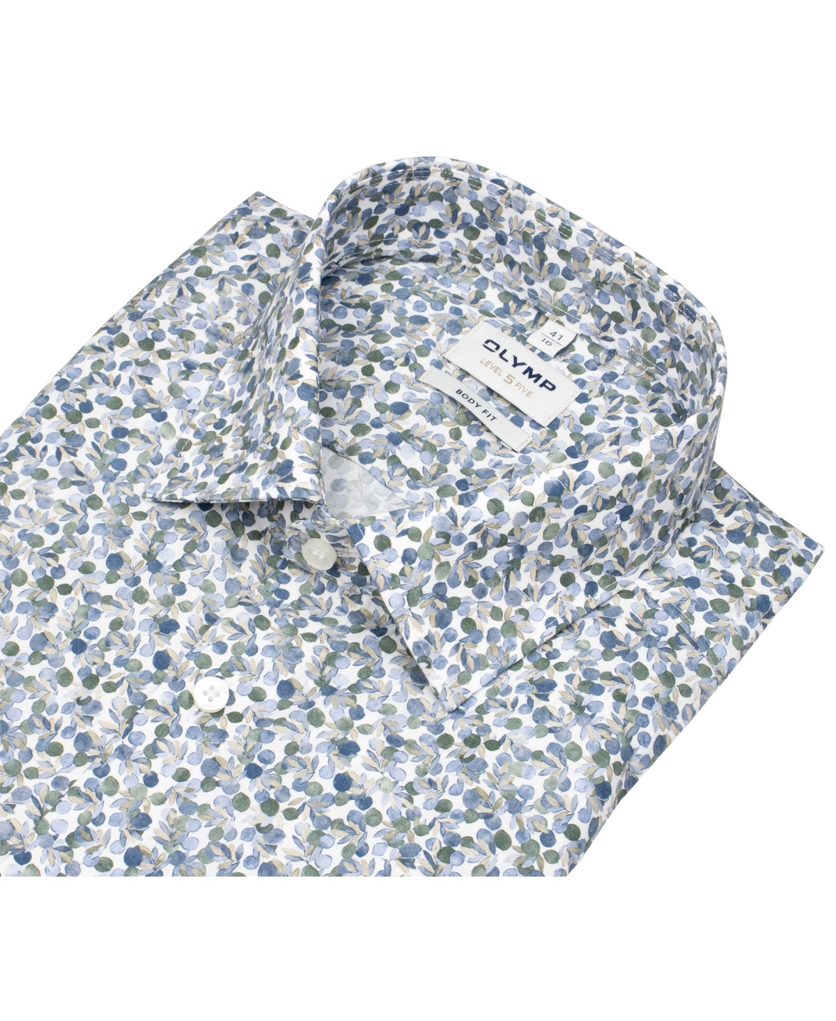 OLYMP Hemd - Level 5 Body Fit - florales Muster - extra langer 69cm Arm