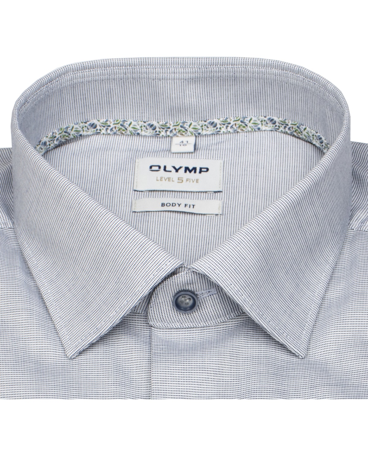 OLYMP Hemd - Level 5 Body Fit - Print - dunkelblau / weiß