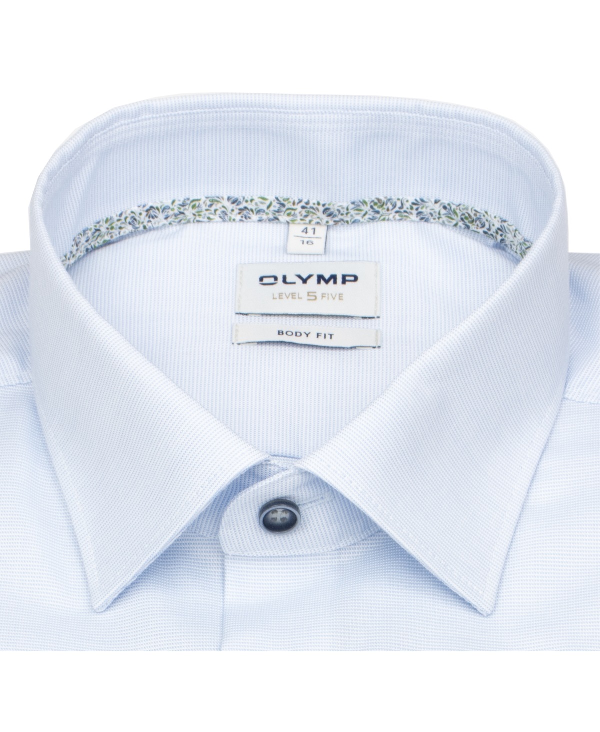 OLYMP Hemd - Level 5 Body Fit - Print - hellblau / weiß