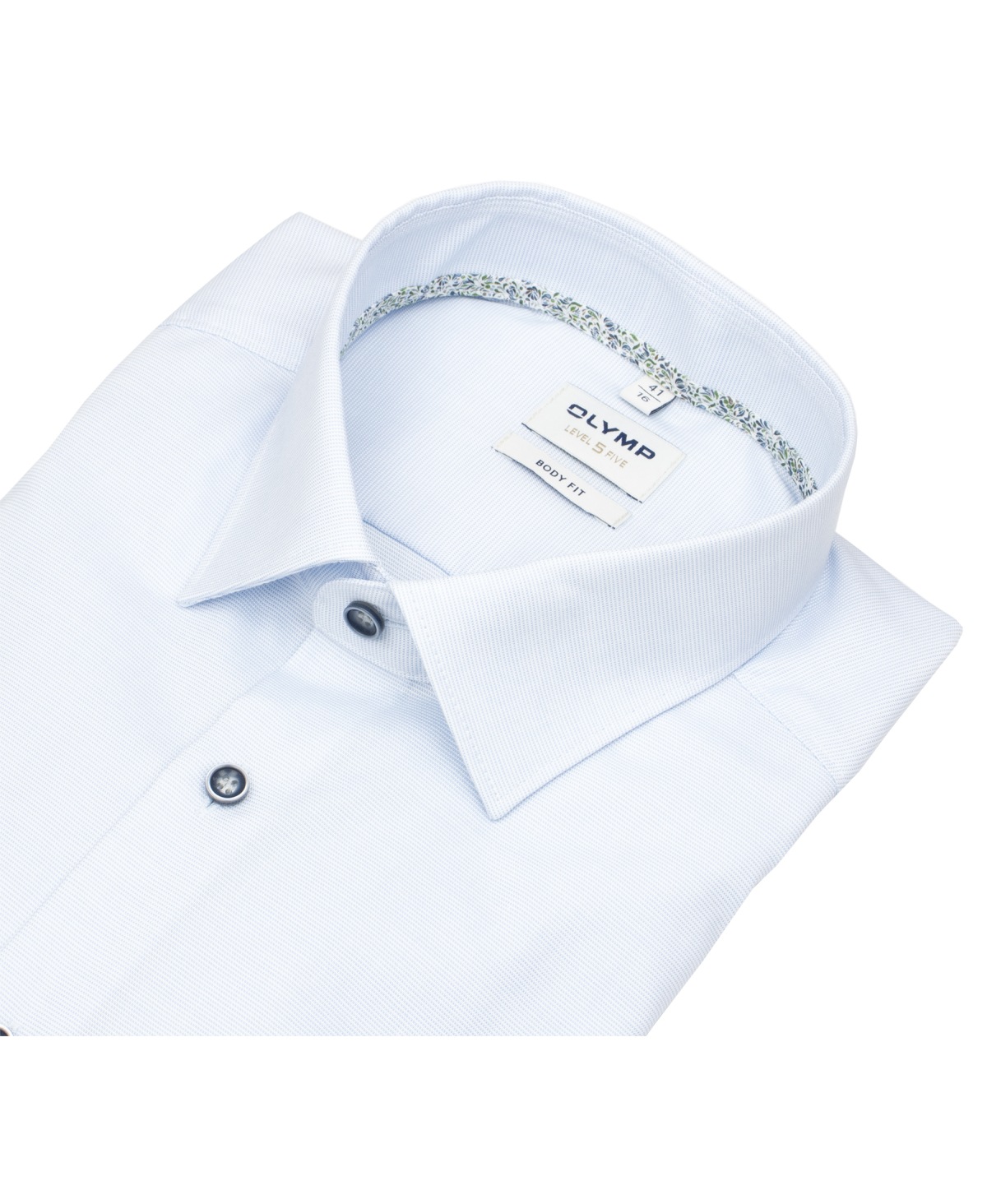 OLYMP Hemd - Level 5 Body Fit - Print - hellblau / weiß