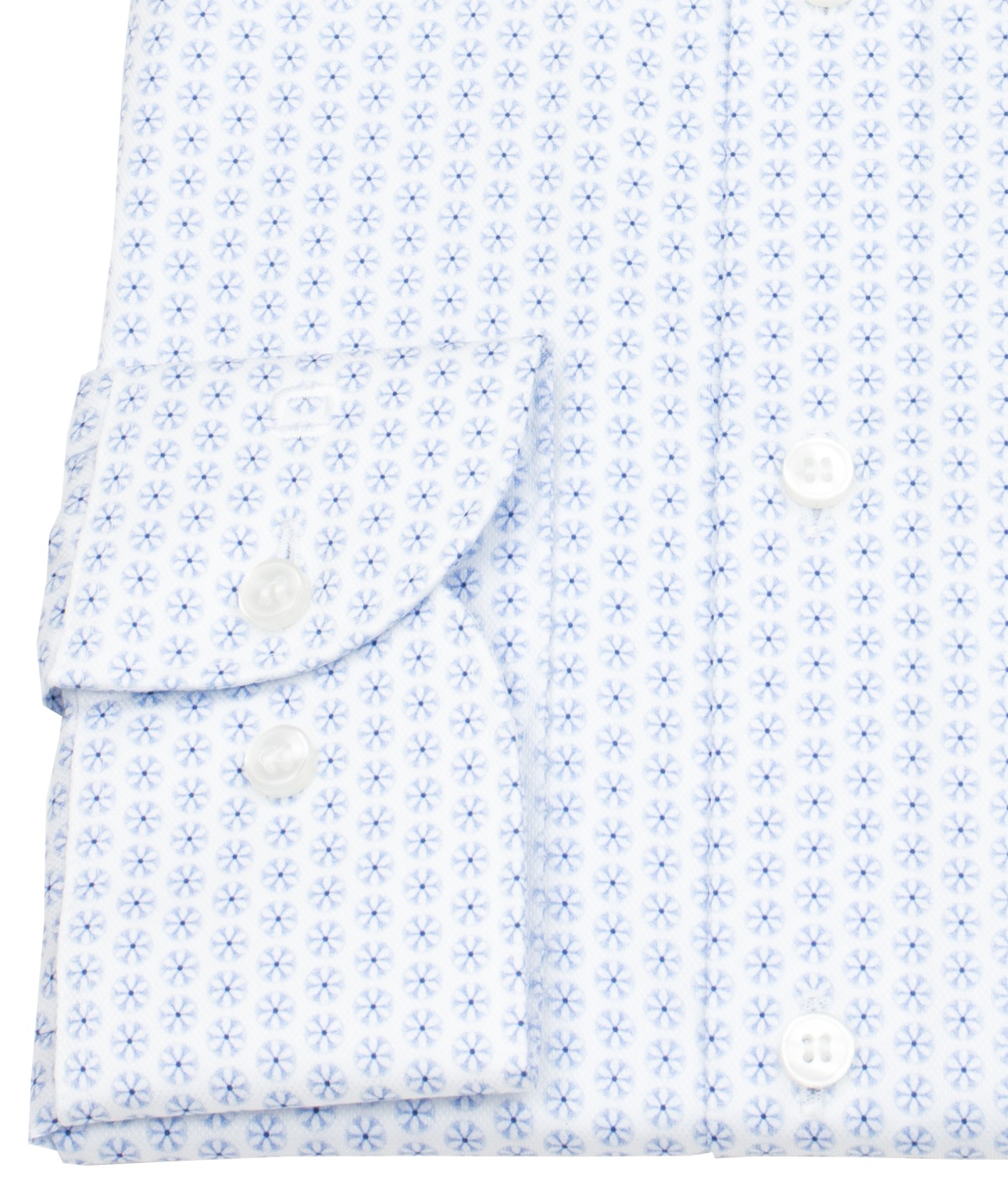 OLYMP Hemd - Level 5 Body Fit - Struktur - Print - hellblau / weiß