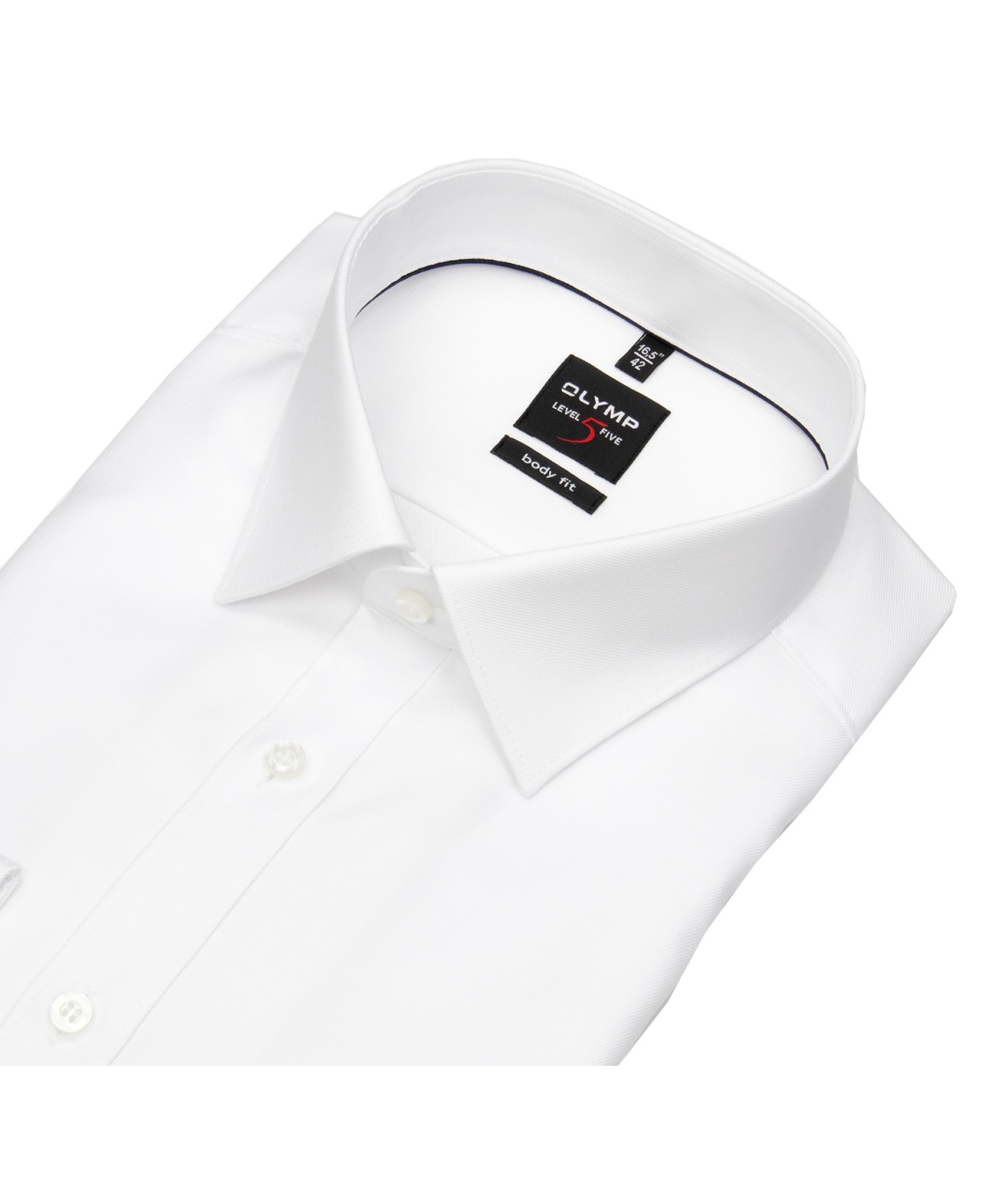 OLYMP Hemd - Level 5 Body Fit - Twill - besonders blickdicht - weiß - ohne OVP