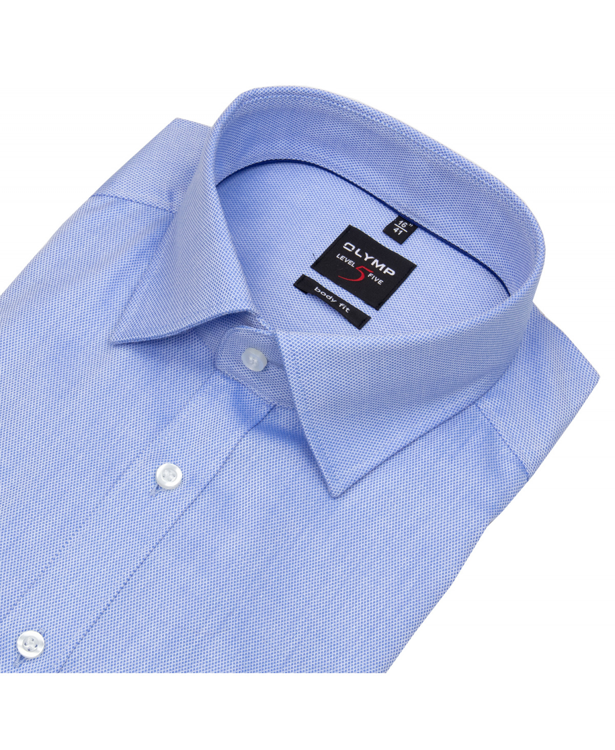 OLYMP Hemd - Level 5 Body Fit - Under Button Down - Diamant Twill - blau
