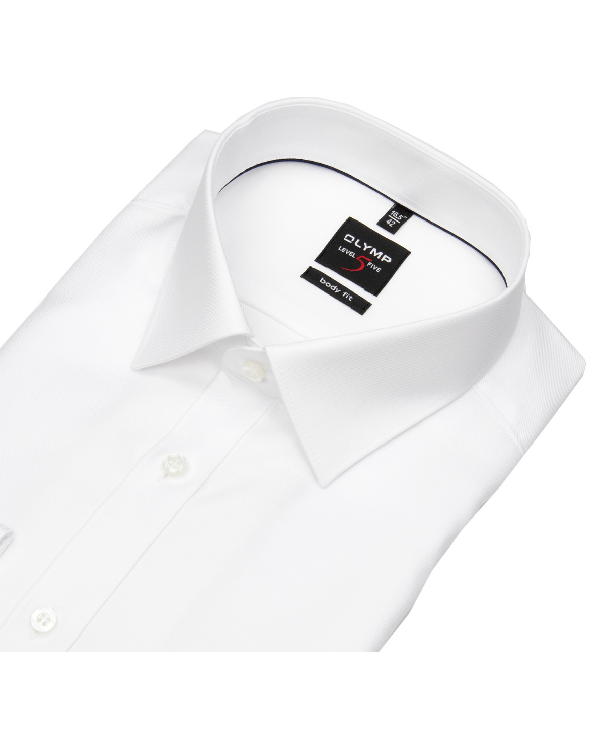 OLYMP Hemd - Level 5 - Twill - besonders blickdicht - weiß - extra langer 69cm Arm
