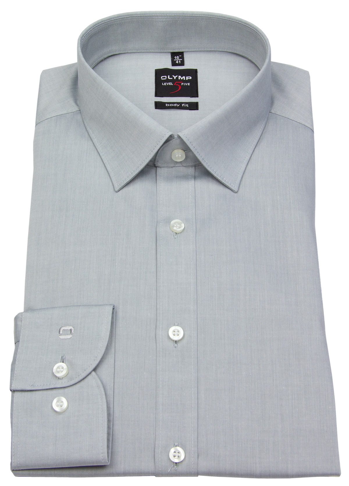 OLYMP Hemd - Level Five Body Fit - Chambray - grau - 69cm Arm