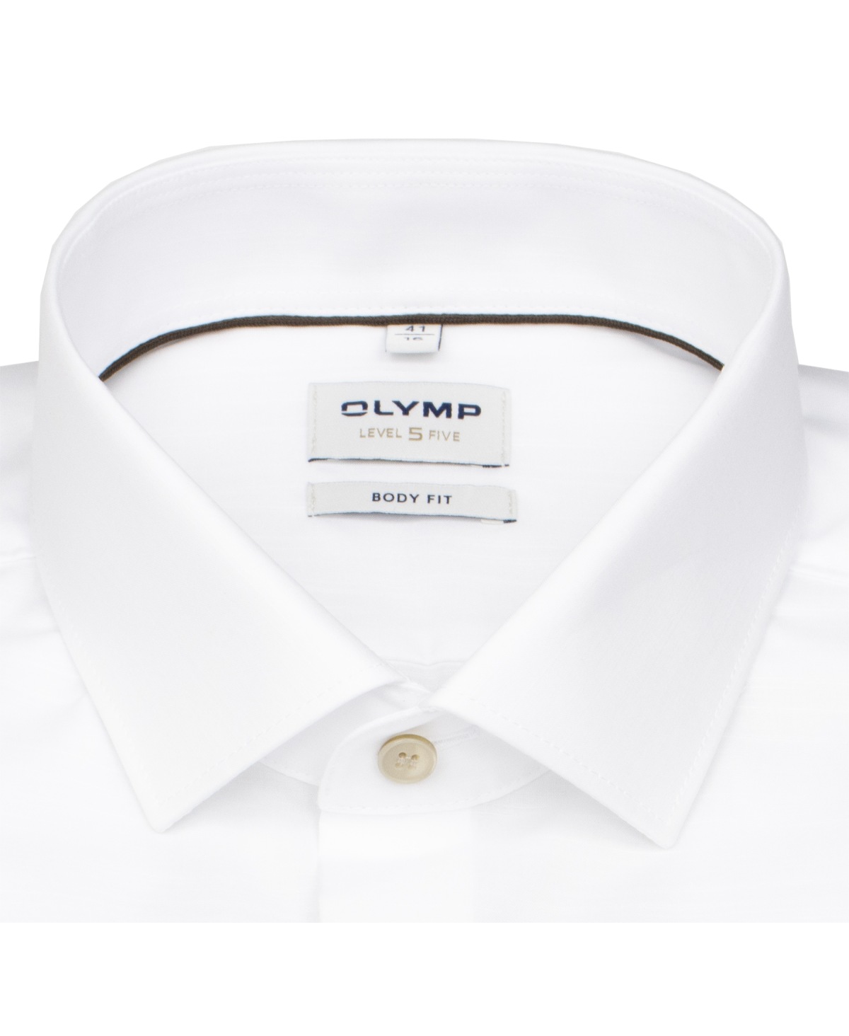 OLYMP Hemd - Level Five Body Fit - Kontrastknöpfe - weiß