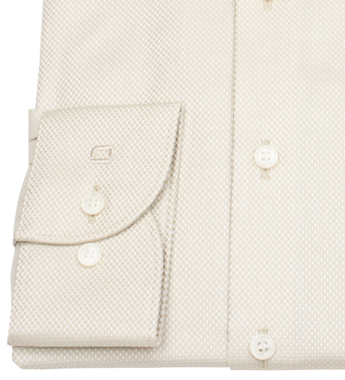 OLYMP Hemd - Level Five Body Fit - Struktur - extra blickdicht - beige / weiß