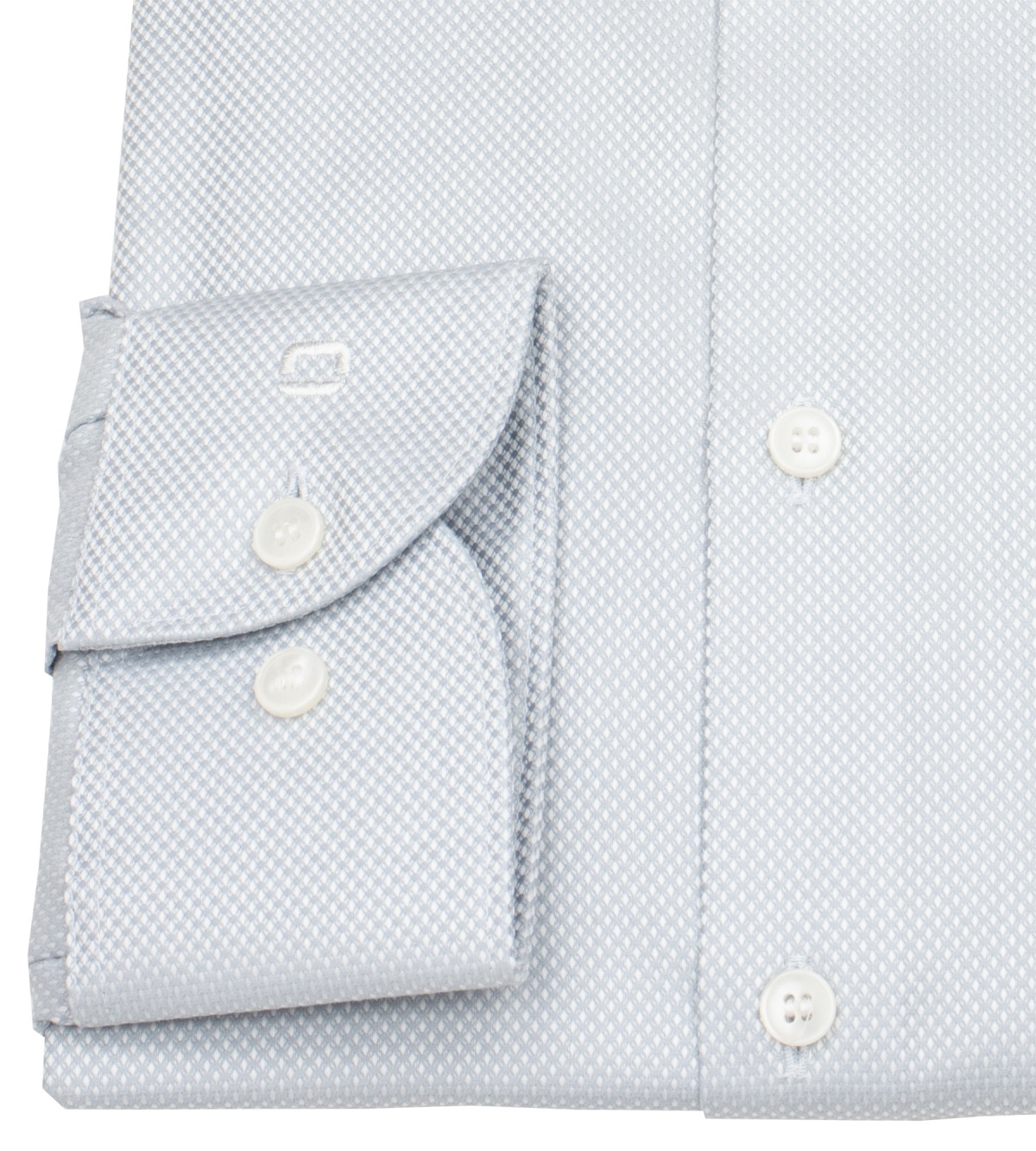 OLYMP Hemd - Level Five Body Fit - Struktur - extra blickdicht - grau / weiß