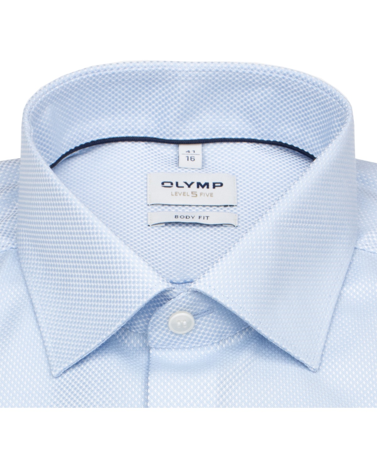 OLYMP Hemd - Level Five Body Fit - Struktur - extra blickdicht - hellblau / weiß