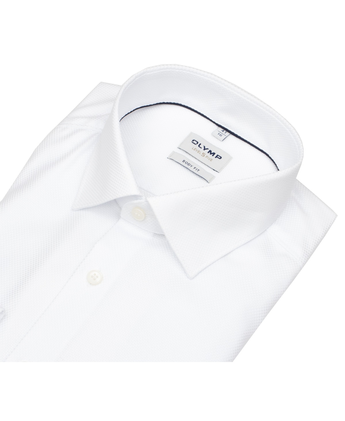 OLYMP Hemd - Level Five Body Fit - Struktur - extra blickdicht - weiß