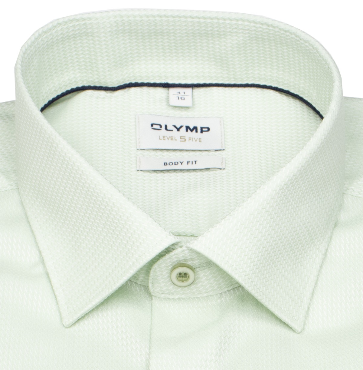 OLYMP Hemd - Level Five Body Fit - Struktur - grün - extra langer 69cm Arm