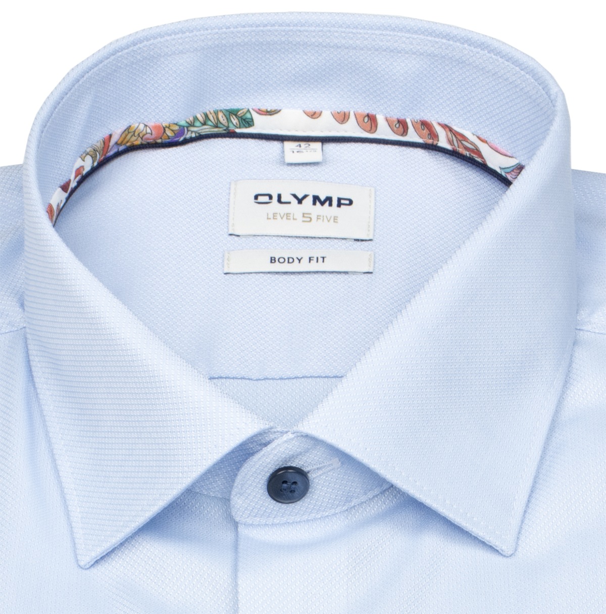 OLYMP Hemd - Level Five Body Fit - Struktur - hellblau - extra langer 69cm Arm