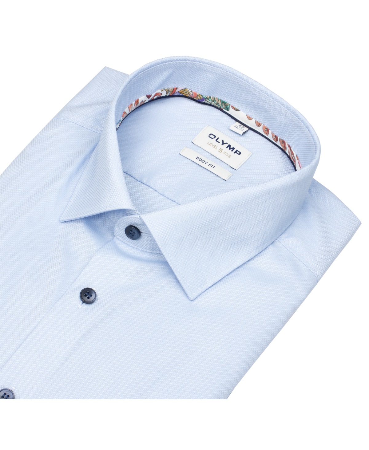 OLYMP Hemd - Level Five Body Fit - Struktur - hellblau - extra langer 69cm Arm