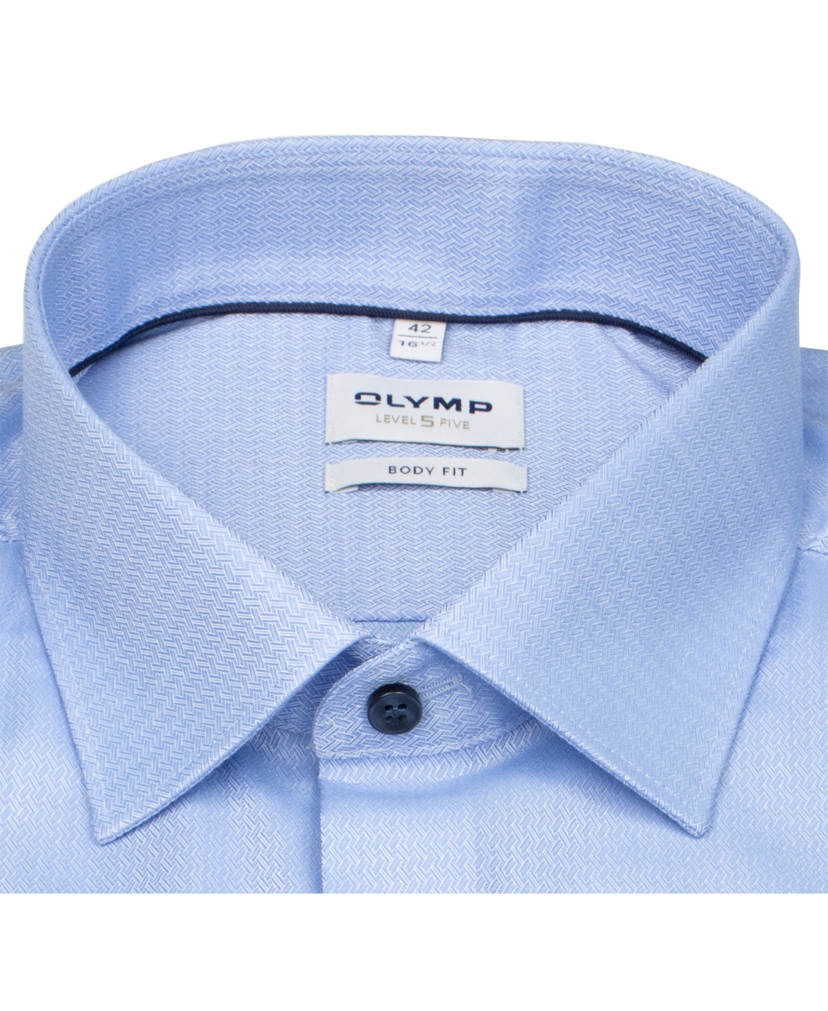OLYMP Hemd - Level Five Body Fit - Struktur - Kontrastknöpfe - hellblau - extra langer 69cm Arm - ohne OVP