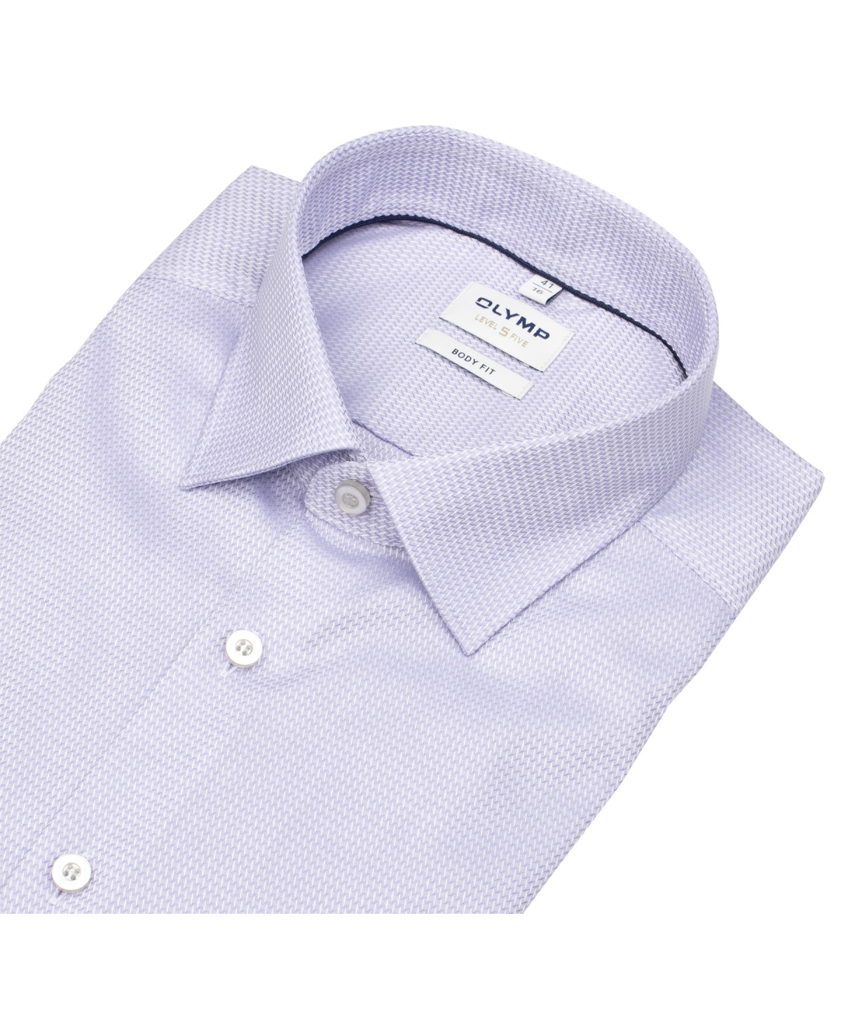 OLYMP Hemd - Level Five Body Fit - Struktur - lila