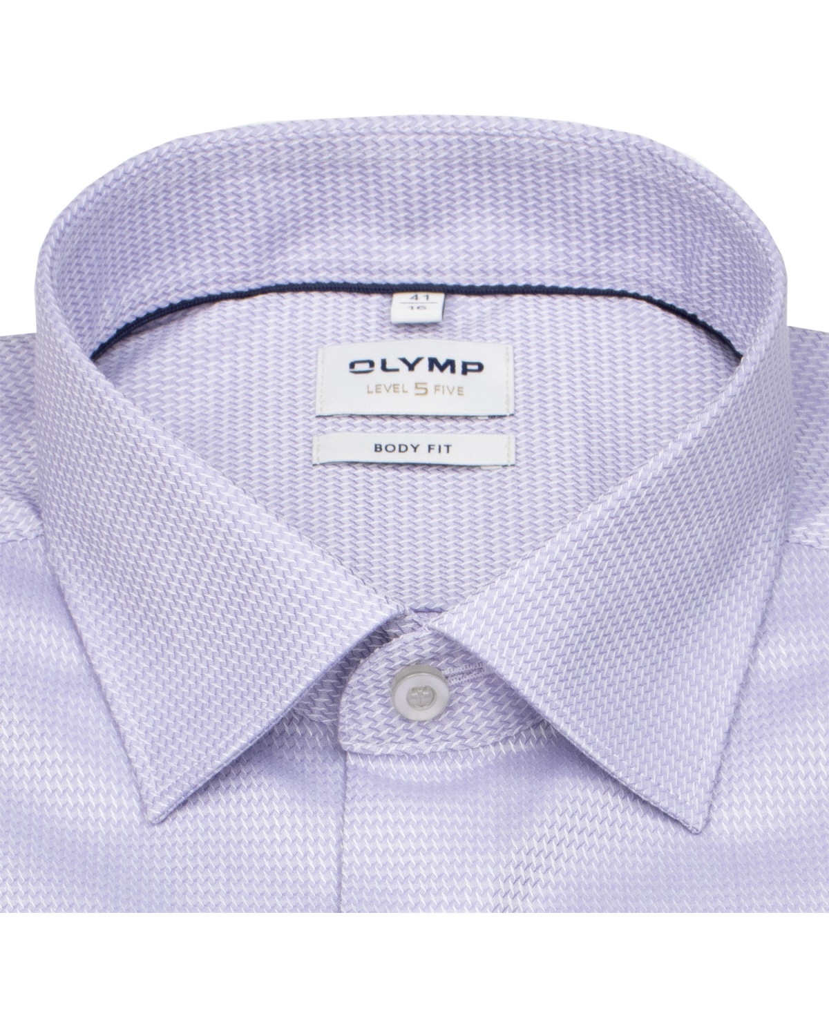 OLYMP Hemd - Level Five Body Fit - Struktur - lila - extra langer 69cm Arm