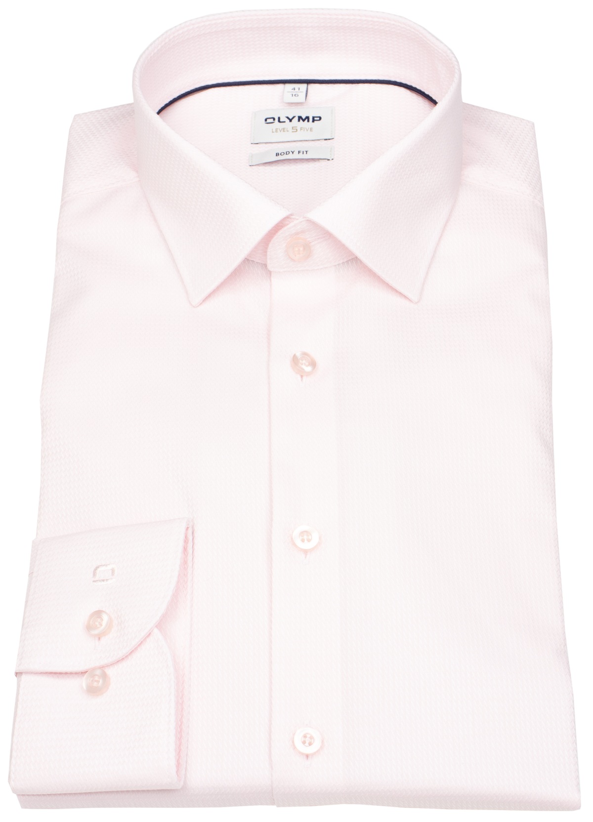OLYMP Hemd - Level Five Body Fit - Struktur - rosé
