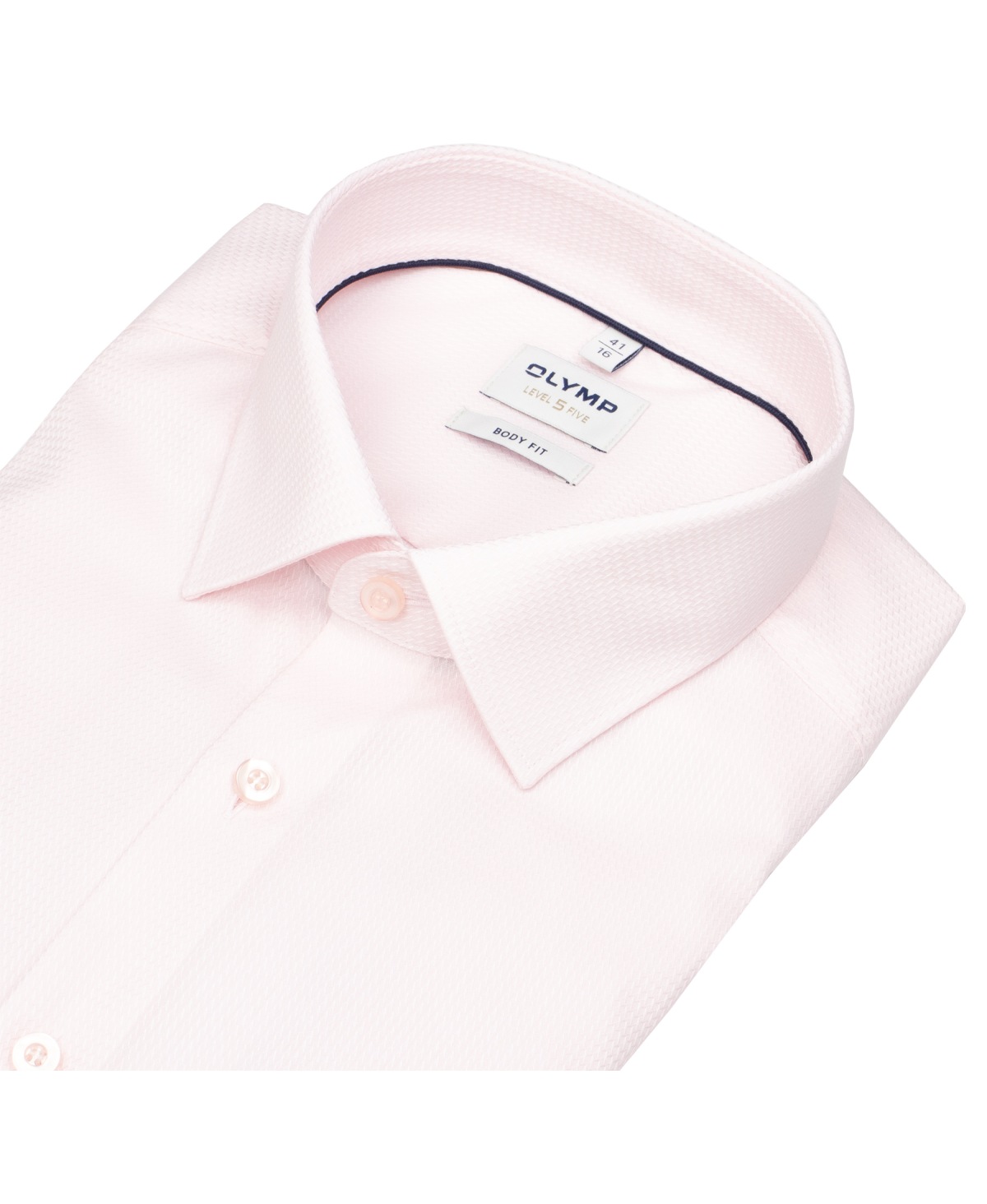OLYMP Hemd - Level Five Body Fit - Struktur - rosé