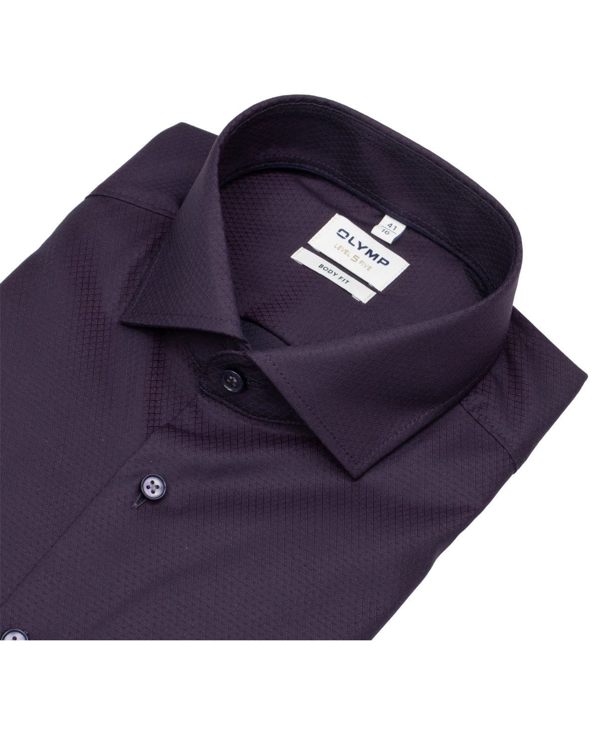 OLYMP Hemd - Level Five Body Fit - Struktur - violett