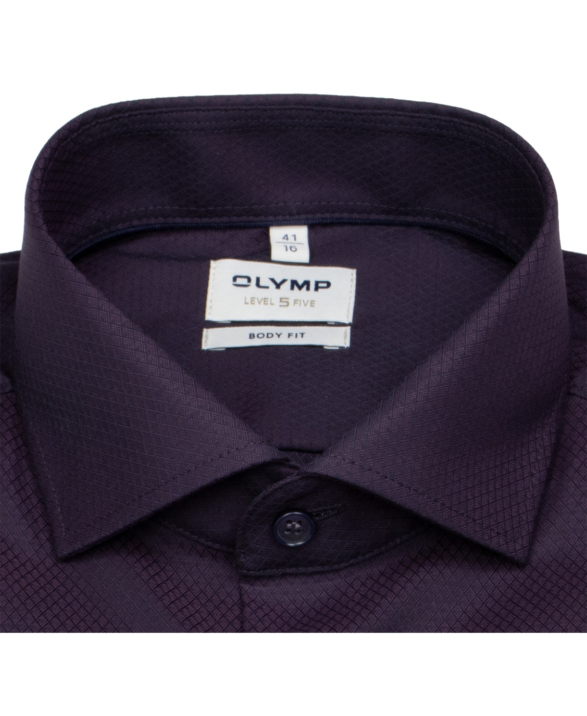 OLYMP Hemd - Level Five Body Fit - Struktur - violett - extra langer 69cm Arm