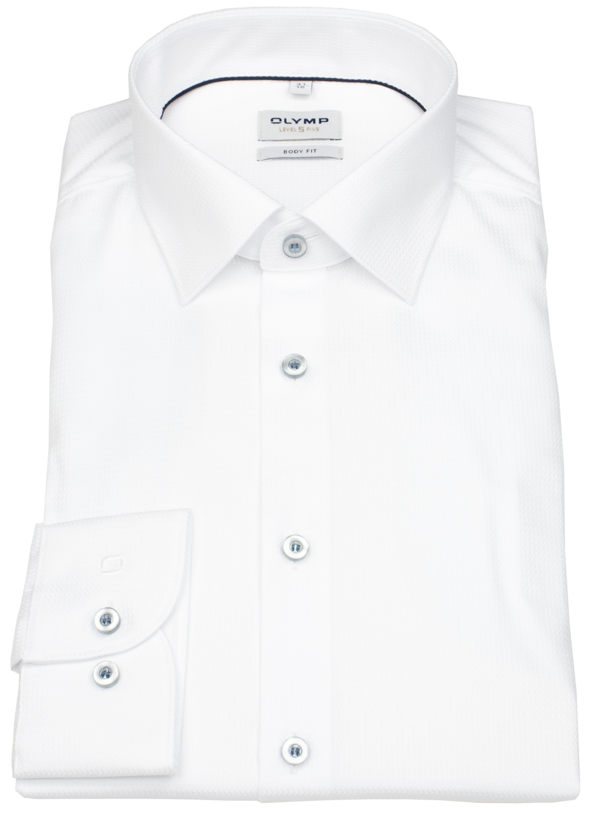 OLYMP Hemd - Level Five Body Fit - Struktur - weiß