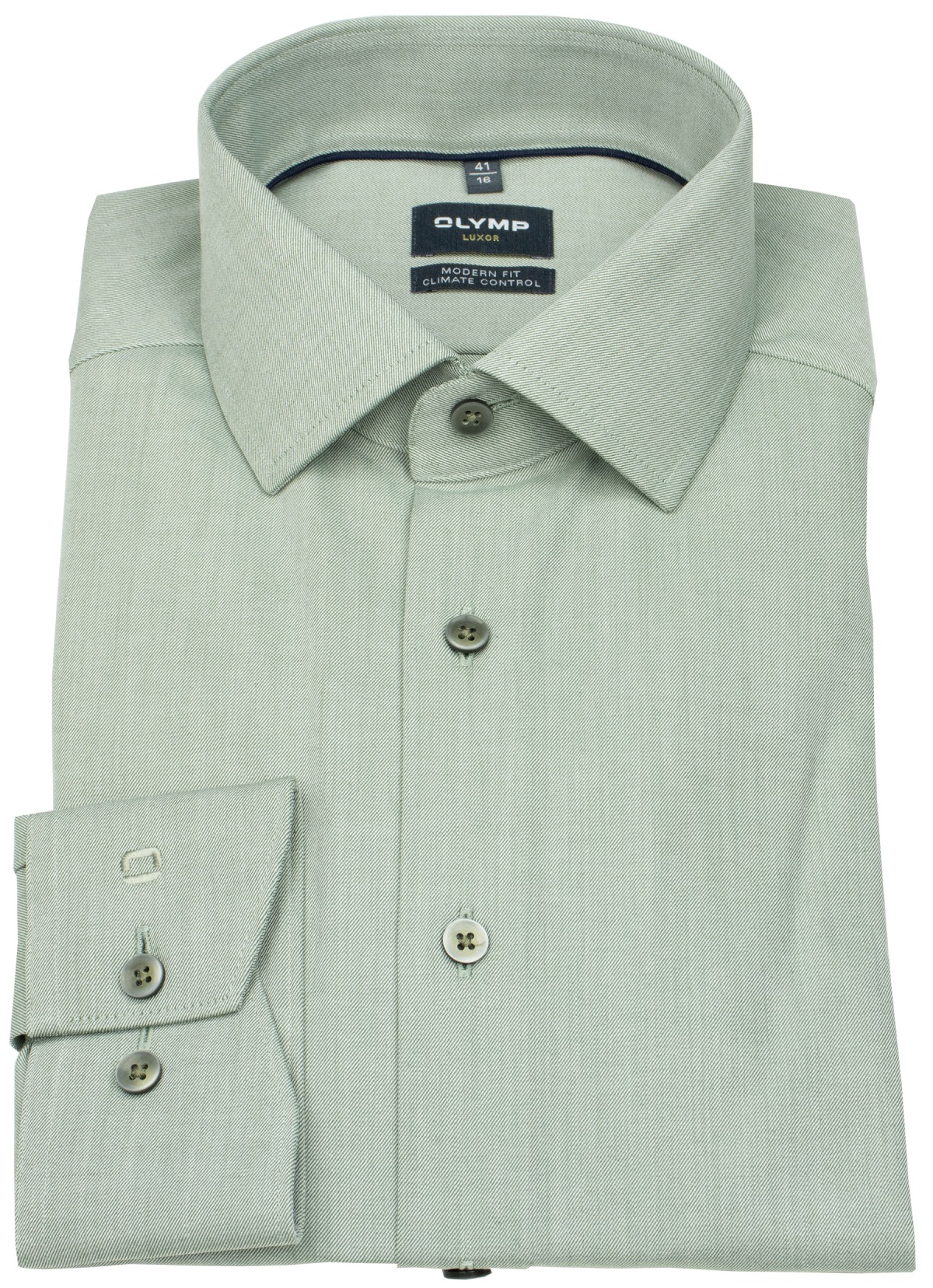 OLYMP Shirt - Modern Fit - 24/7 Climate Control - Green - Extra Long Sleeve 69cm - w/o OP