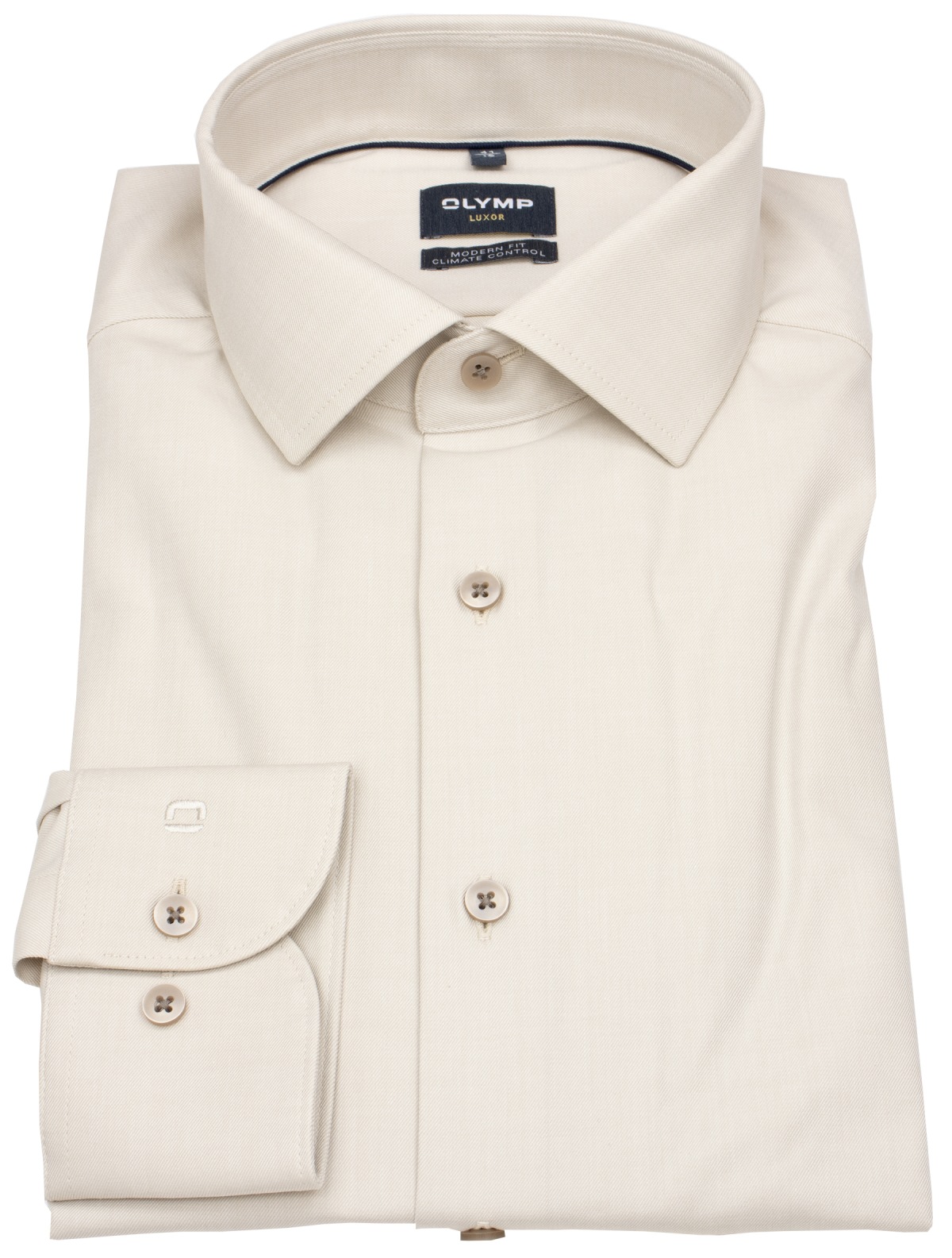 OLYMP Hemd - Modern Fit - 24/7 Climate Control - Kentkragen - beige