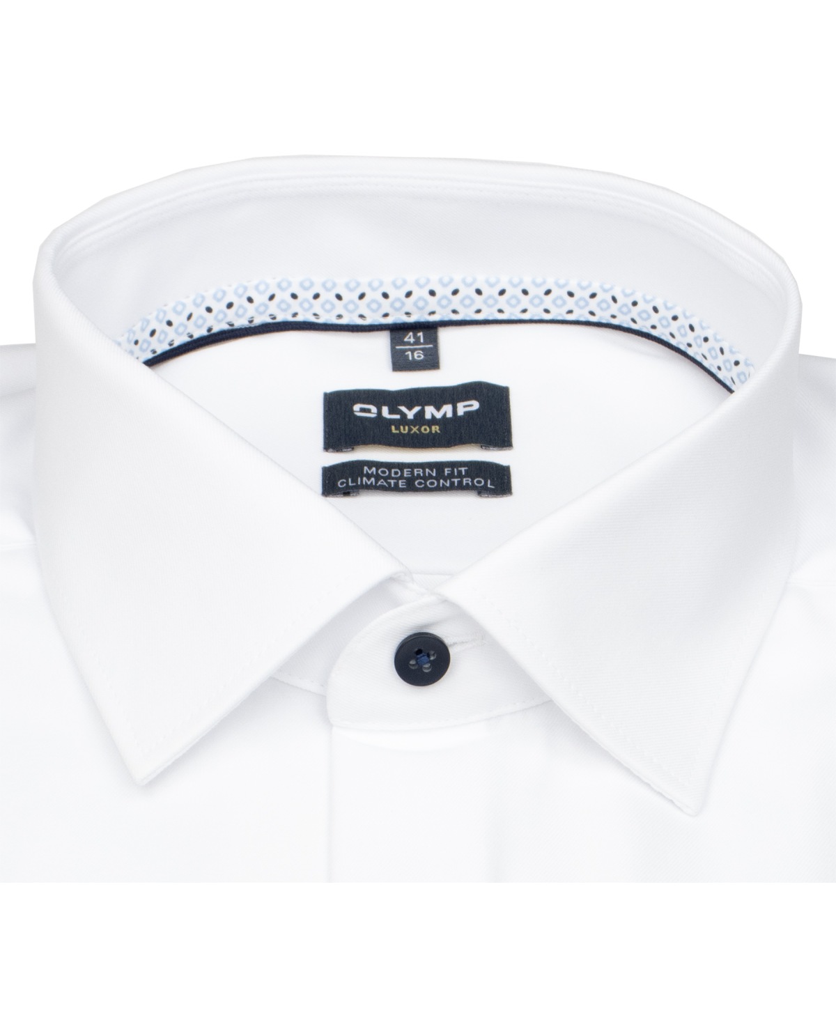 OLYMP Hemd - Modern Fit - 24/7 Climate Control - Kontrastkn. - weiß - extra langer 69cm Arm