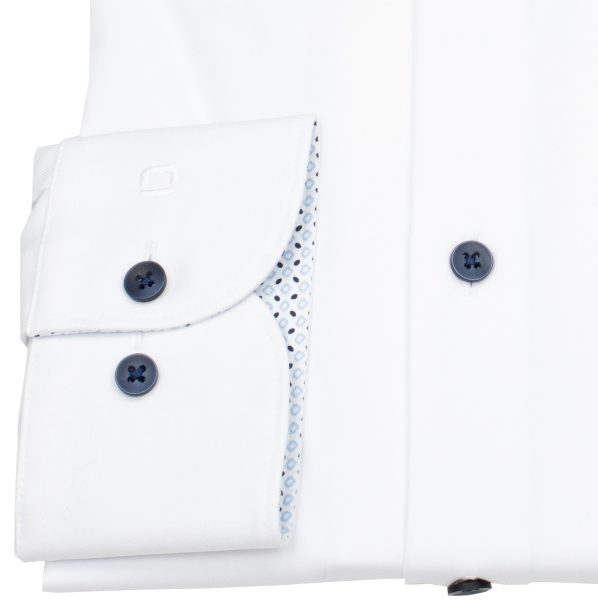 OLYMP Hemd - Modern Fit - 24/7 Climate Control - Kontrastknöpfe - weiß