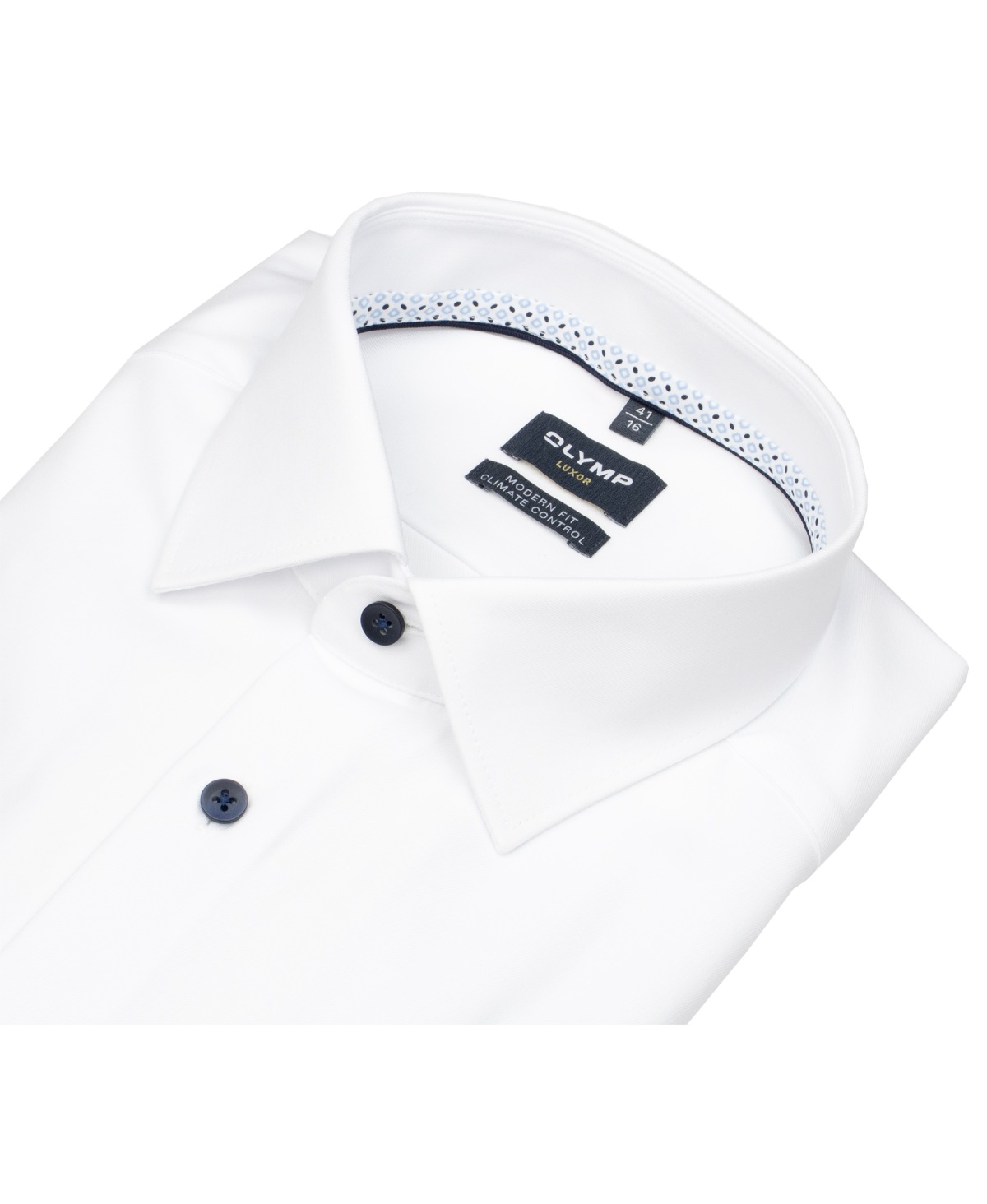 OLYMP Hemd - Modern Fit - 24/7 Climate Control - Kontrastknöpfe - weiß