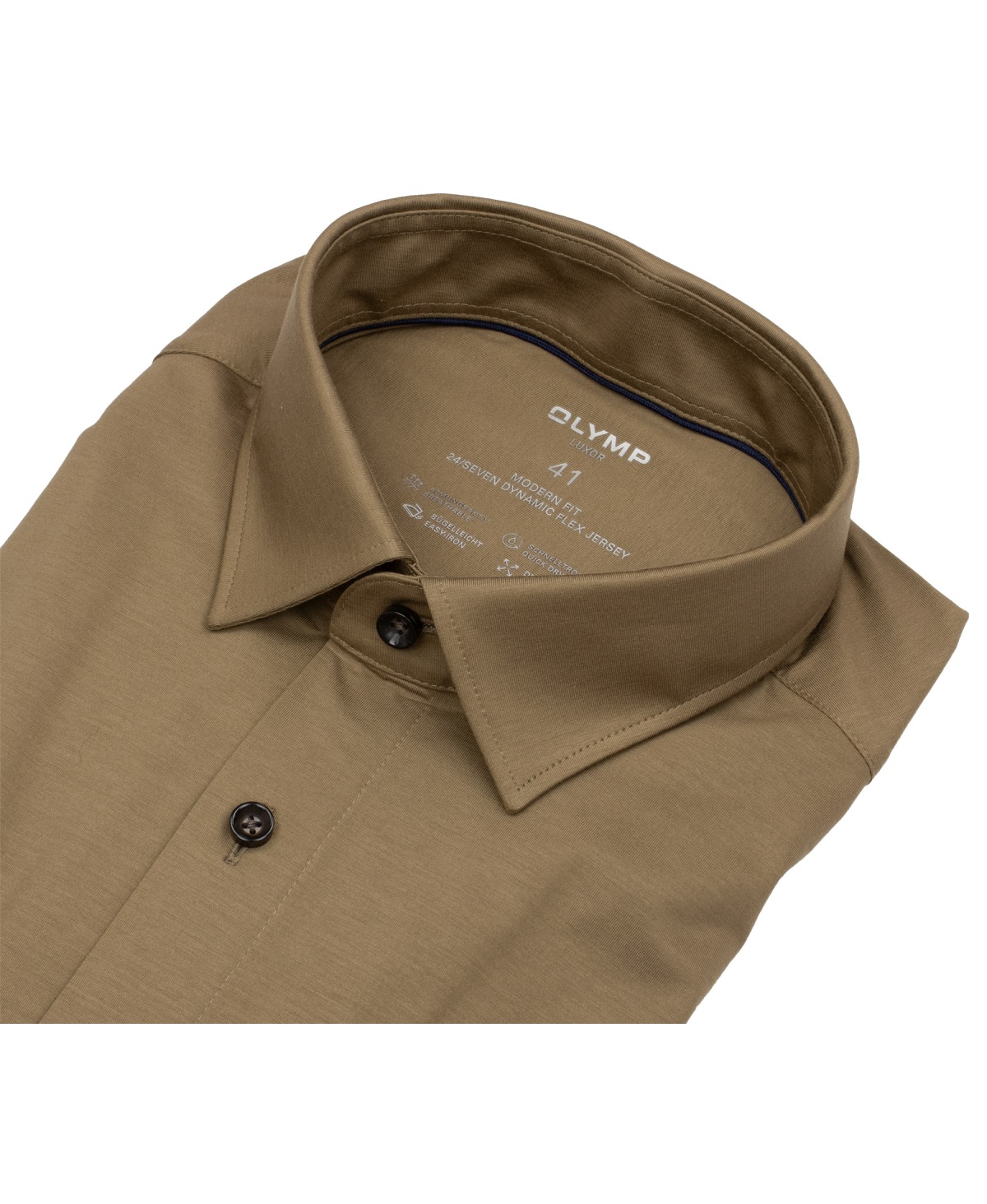 OLYMP Hemd - Modern Fit - 24/7 Flex Jersey - taupe