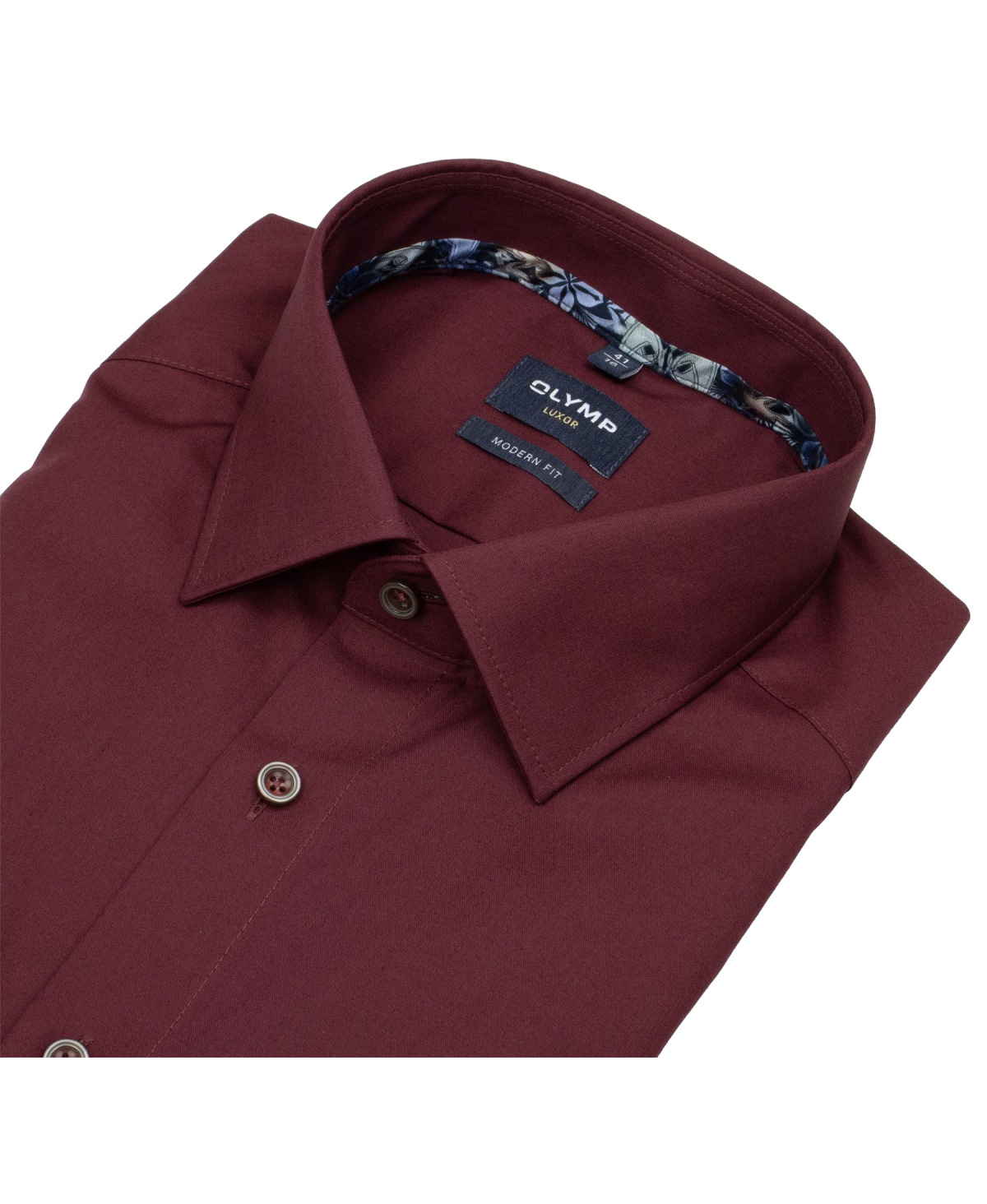 OLYMP Shirt - Modern Fit - Chambray - Dark Red - Extra Long Sleeve 69cm - w/o OP