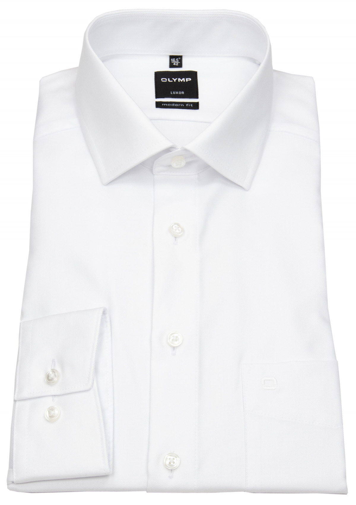 OLYMP Hemd - Modern Fit - Feintwill - extra blickdicht - weiß - langer Arm 69cm