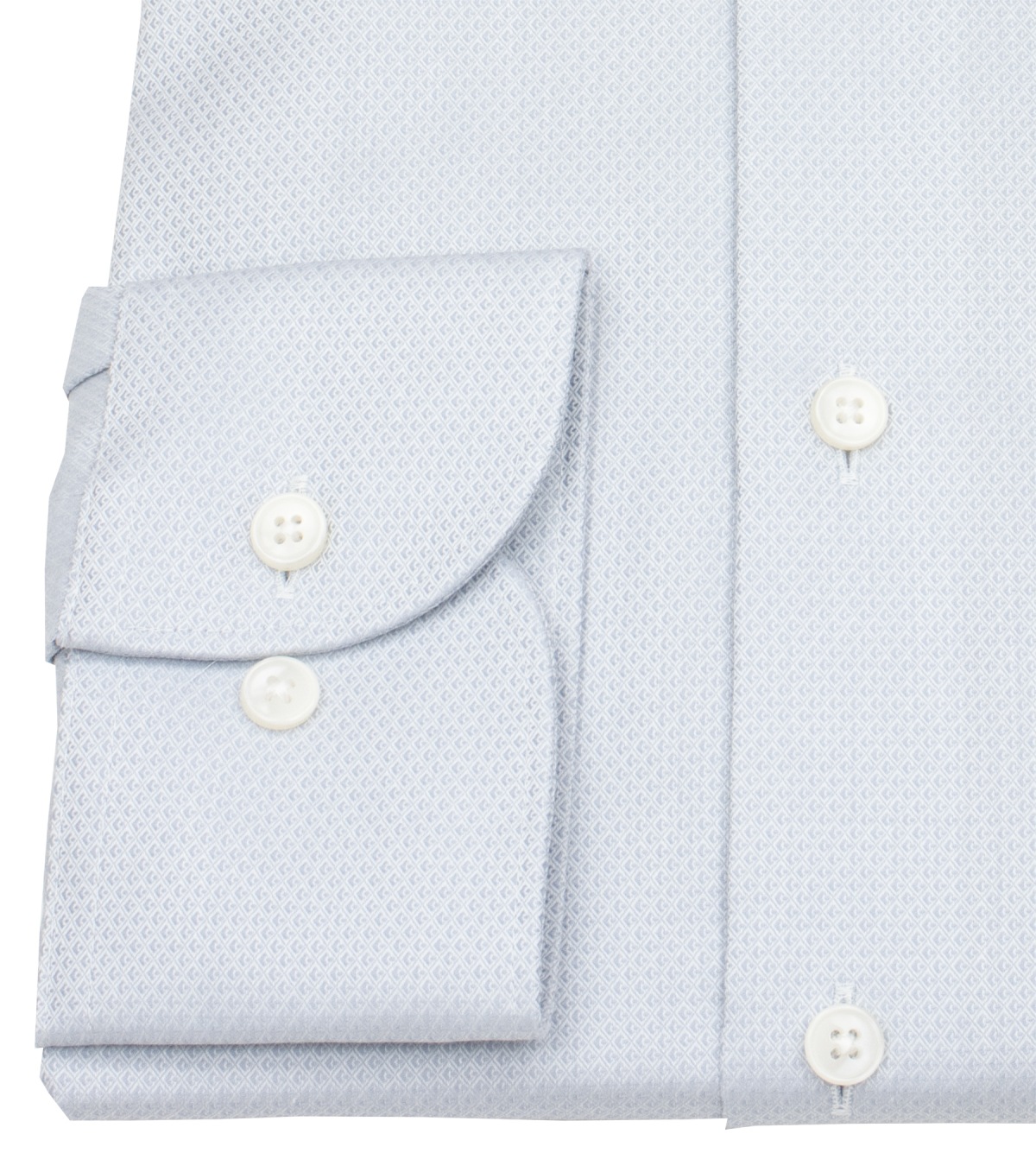 OLYMP Hemd - Modern Fit - Global Kent Kragen - Faux Uni Struktur - silbergrau