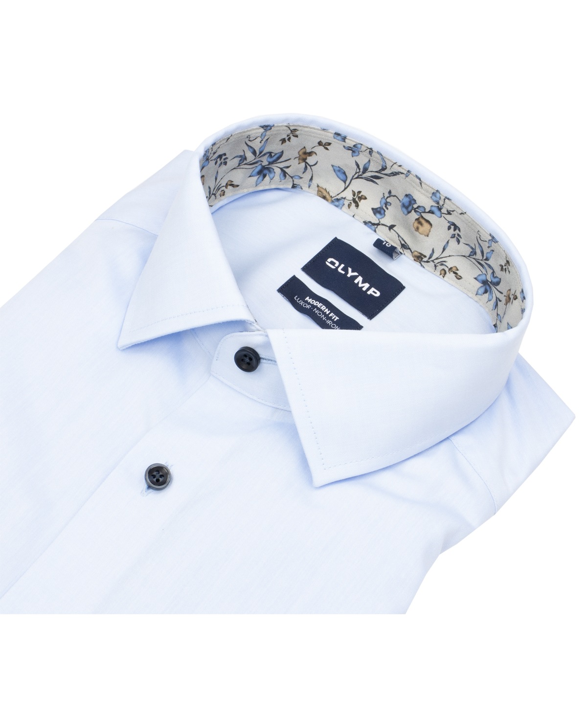 OLYMP Hemd - Modern Fit - Kentkragen - Patch - Kontrastknöpfe - hellblau