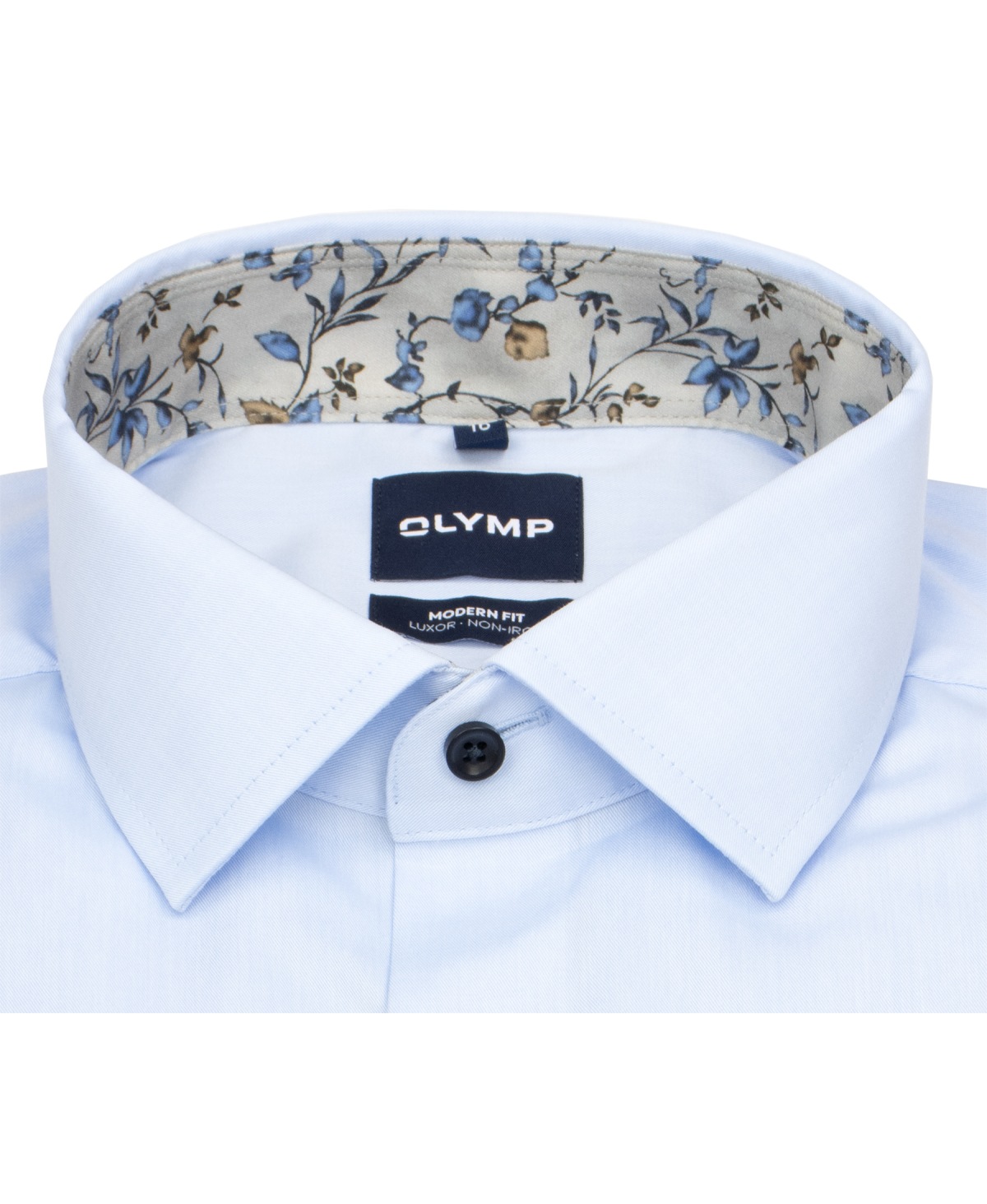 OLYMP Hemd - Modern Fit - Kentkragen - Patch - Kontrastknöpfe - hellblau