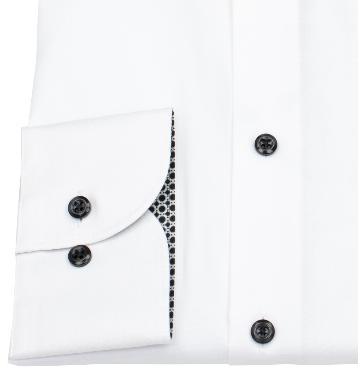 OLYMP Hemd - Modern Fit - Kentkragen - Patch - Kontrastknöpfe - weiß
