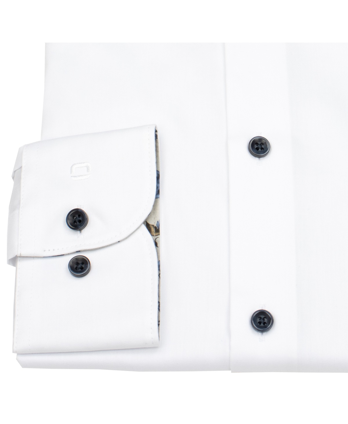 OLYMP Hemd - Modern Fit - Kentkragen - Patch - Kontrastknöpfe - weiß