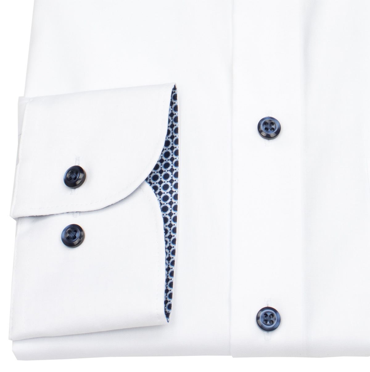 OLYMP Hemd - Modern Fit - Kentkragen - Patch - Kontrastknöpfe - weiß
