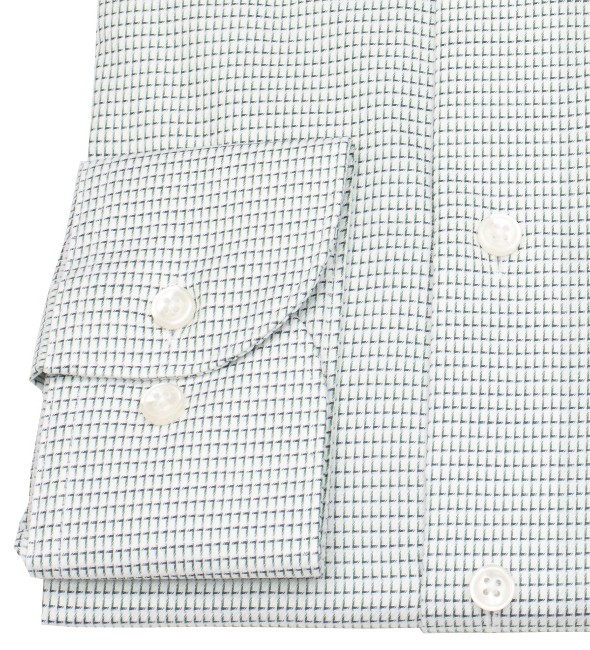 OLYMP Hemd - Modern Fit - Kentkragen - Print - grün / weiß