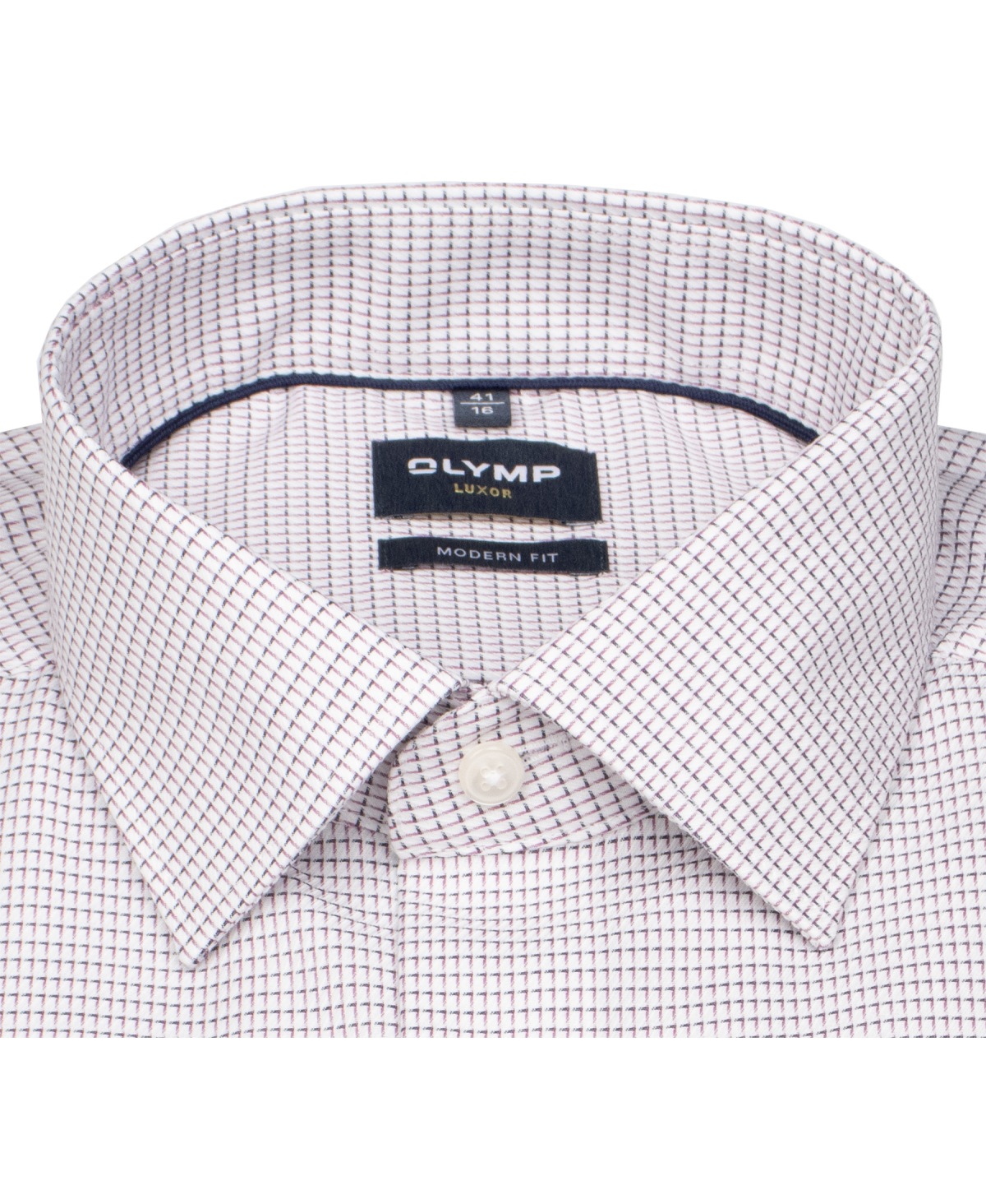 OLYMP Hemd - Modern Fit - Kentkragen - Print - lila / weiß