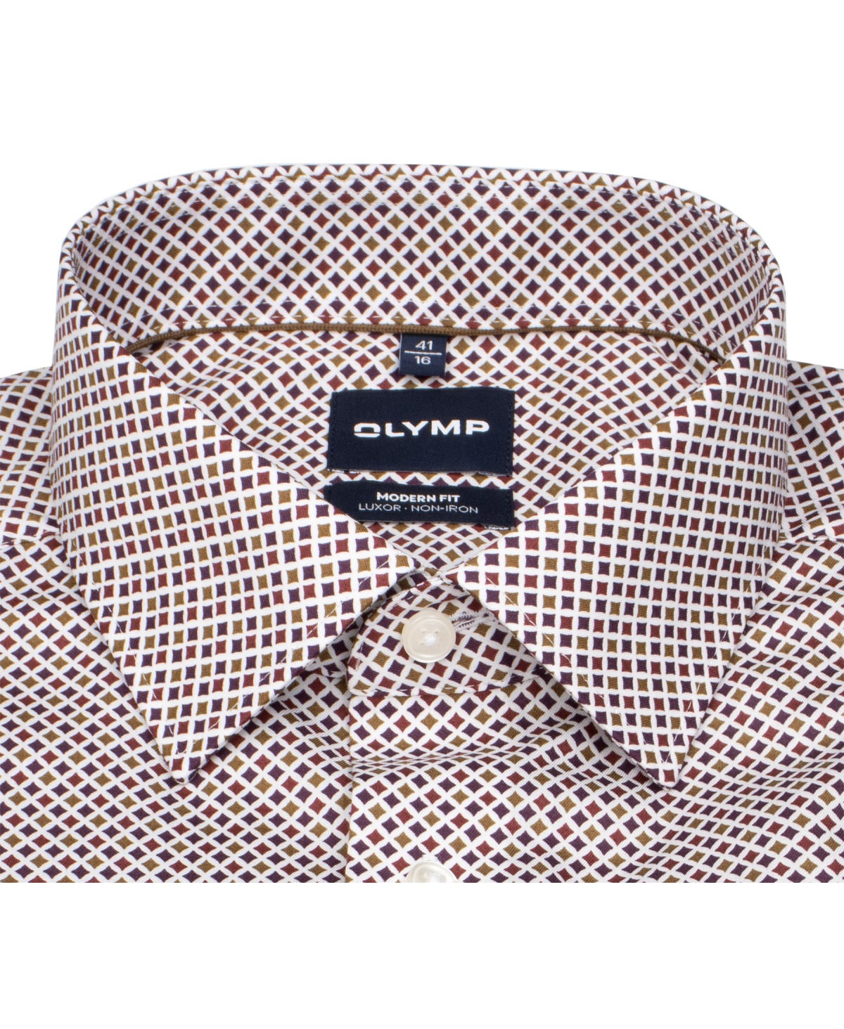OLYMP Hemd - Modern Fit - Kentkragen - Print - mehrfarbig