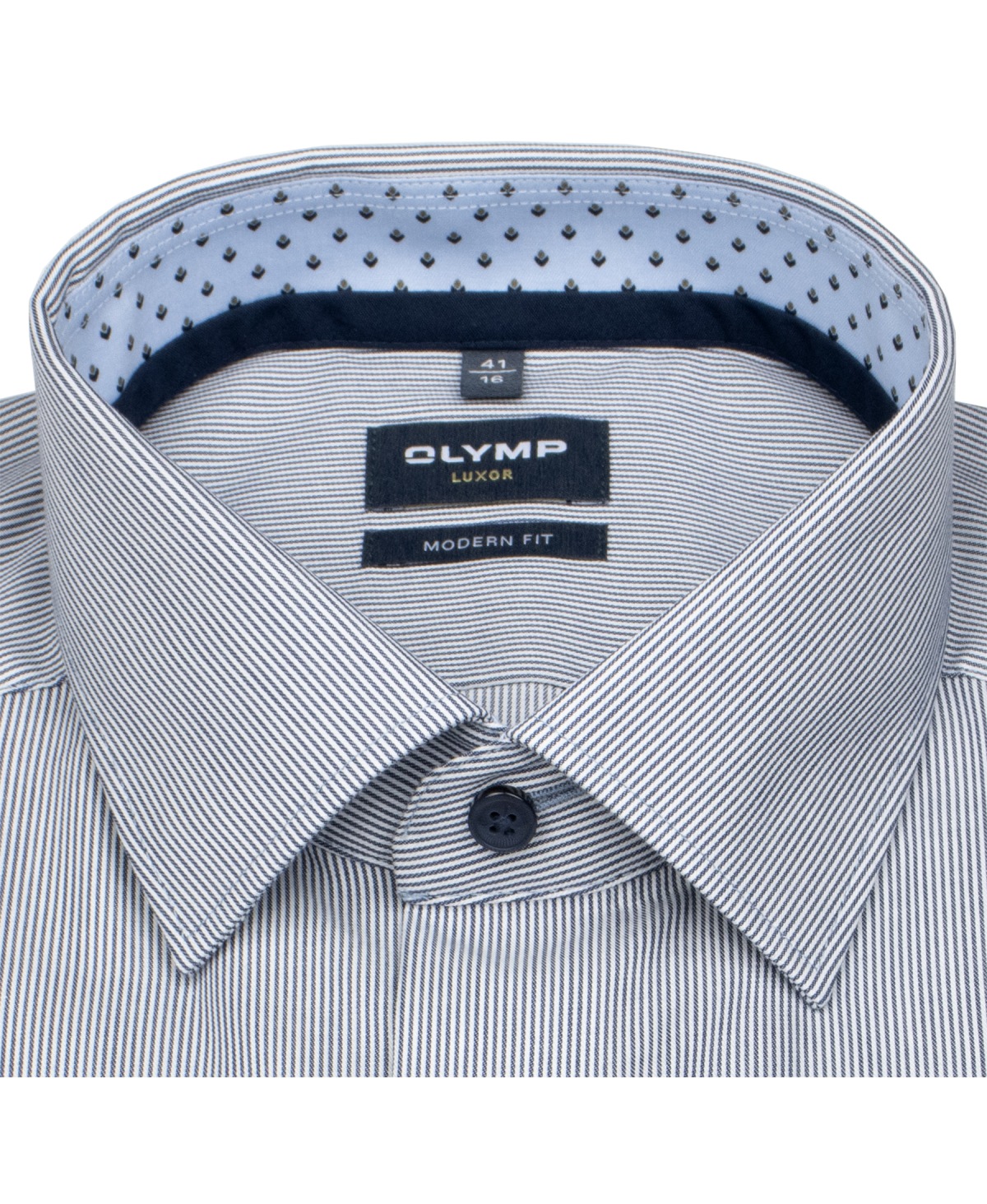 OLYMP Hemd - Modern Fit - Kentkragen - Streifen - dunkelblau / weiß